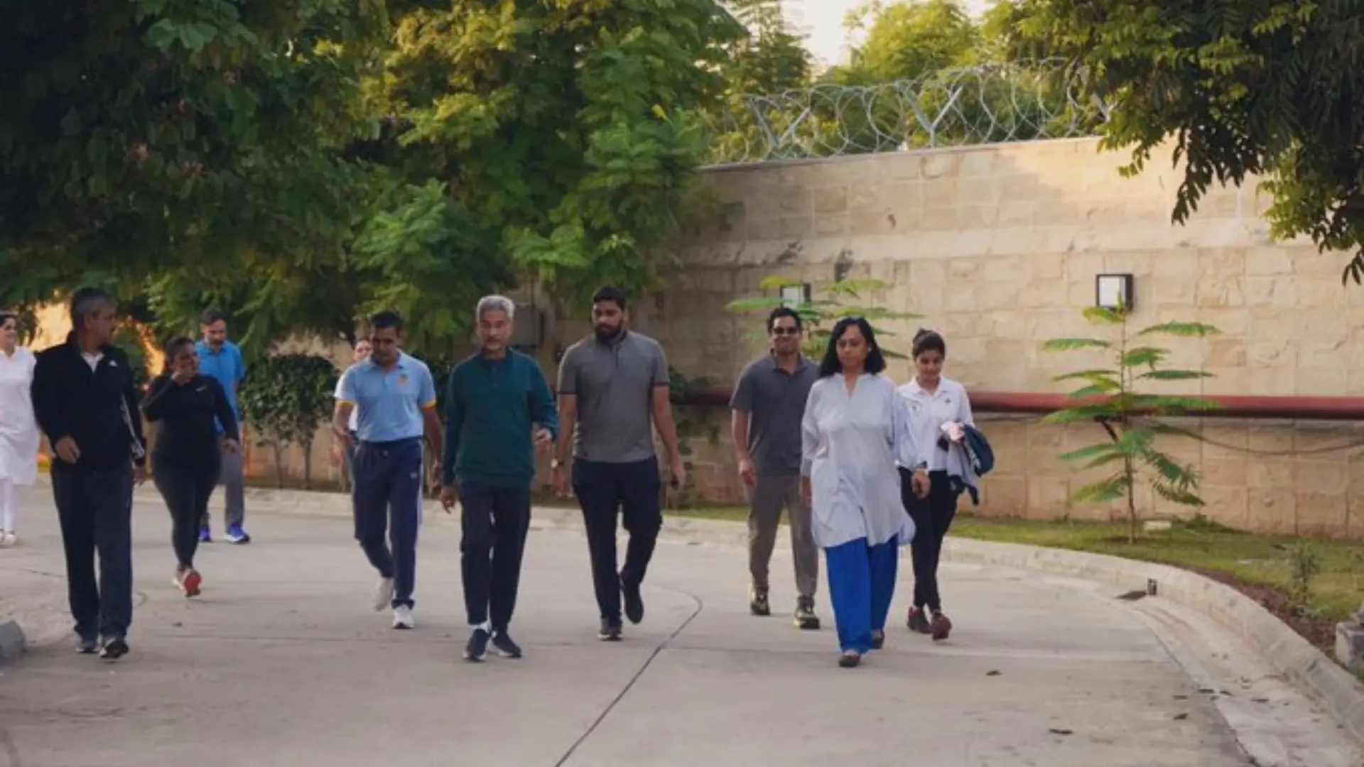 S Jaishankar Goes For Morning Walk With Team India Pakistan