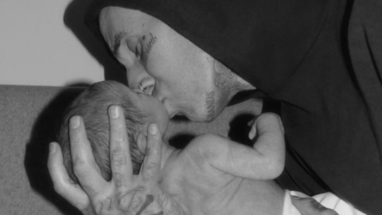 Travis Barker, Kourtney Kardashian drop first picture of son Rocky.