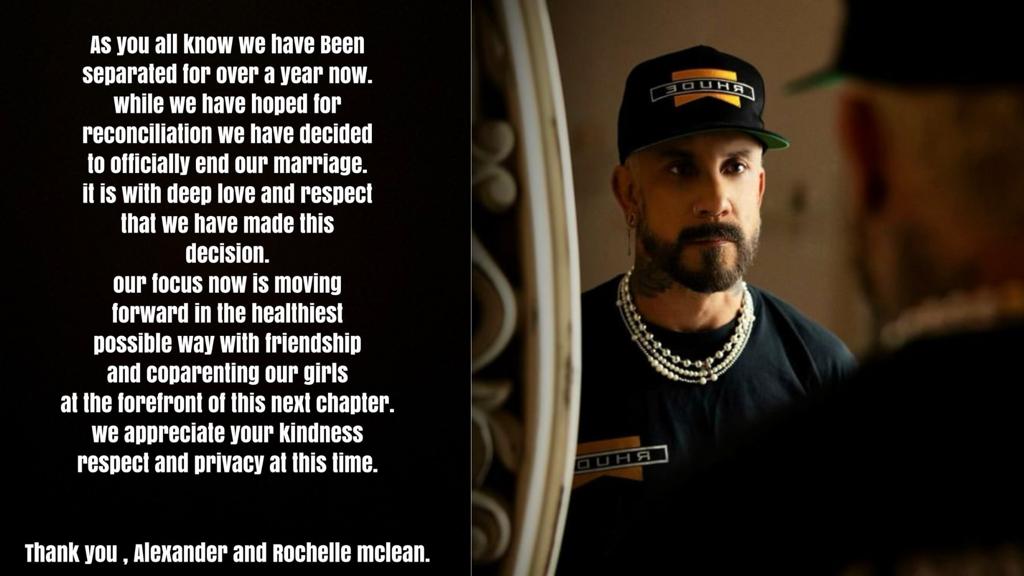 Backstreet Boys’ singer AJ McLean announces divorce from Rochelle after 12 years of marriage