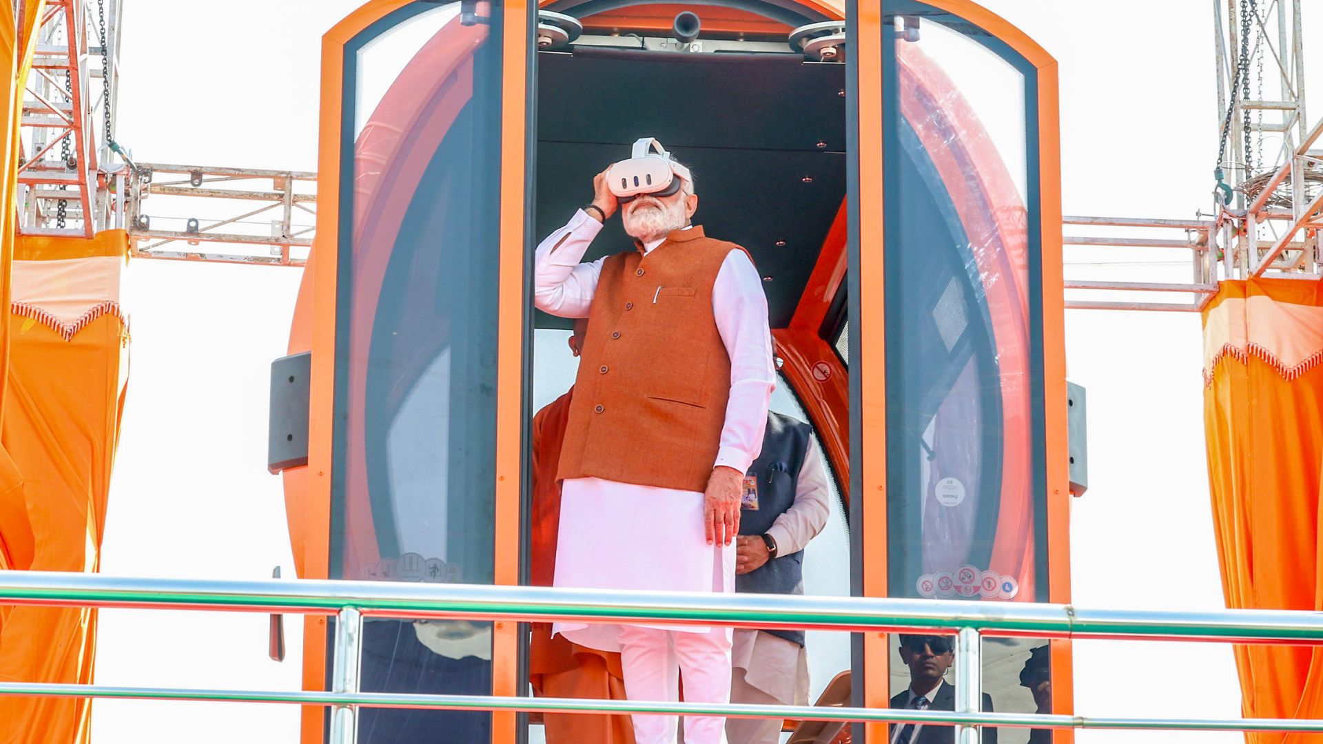 PM Modi Inspects Kashi Ropeway Project Using Virtual Reality Headset