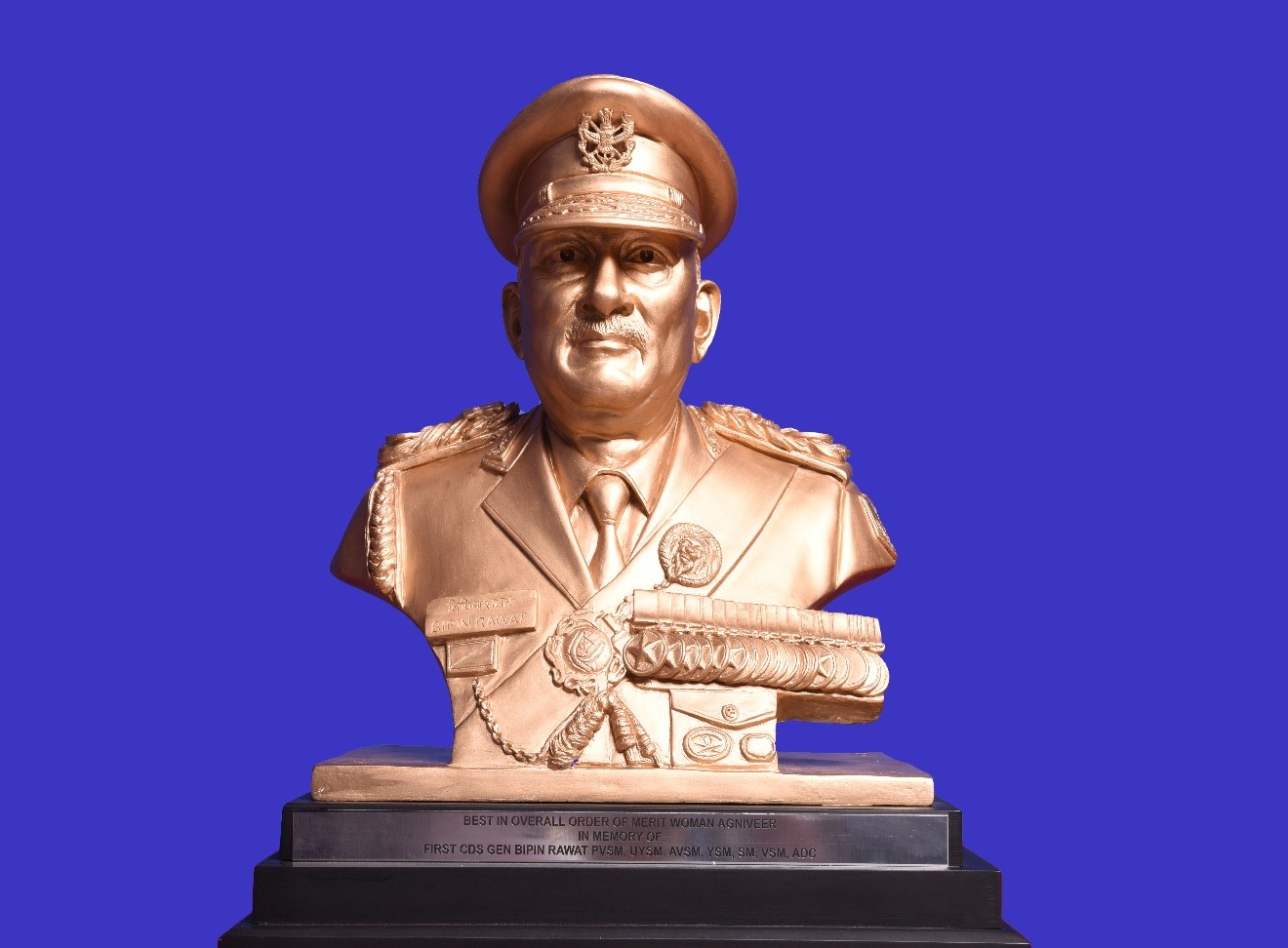 Rajnath Singh Reveals Statue of Gen Bipin Rawat, Hailing Him as an Exemplary Figure