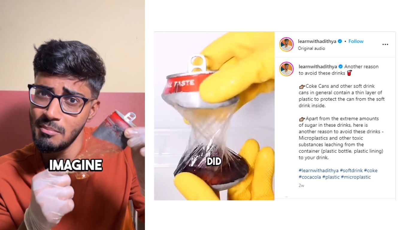 Watch: Instagram Influencer Reveals Hidden Plastic Layer Inside Soft Drink Cans