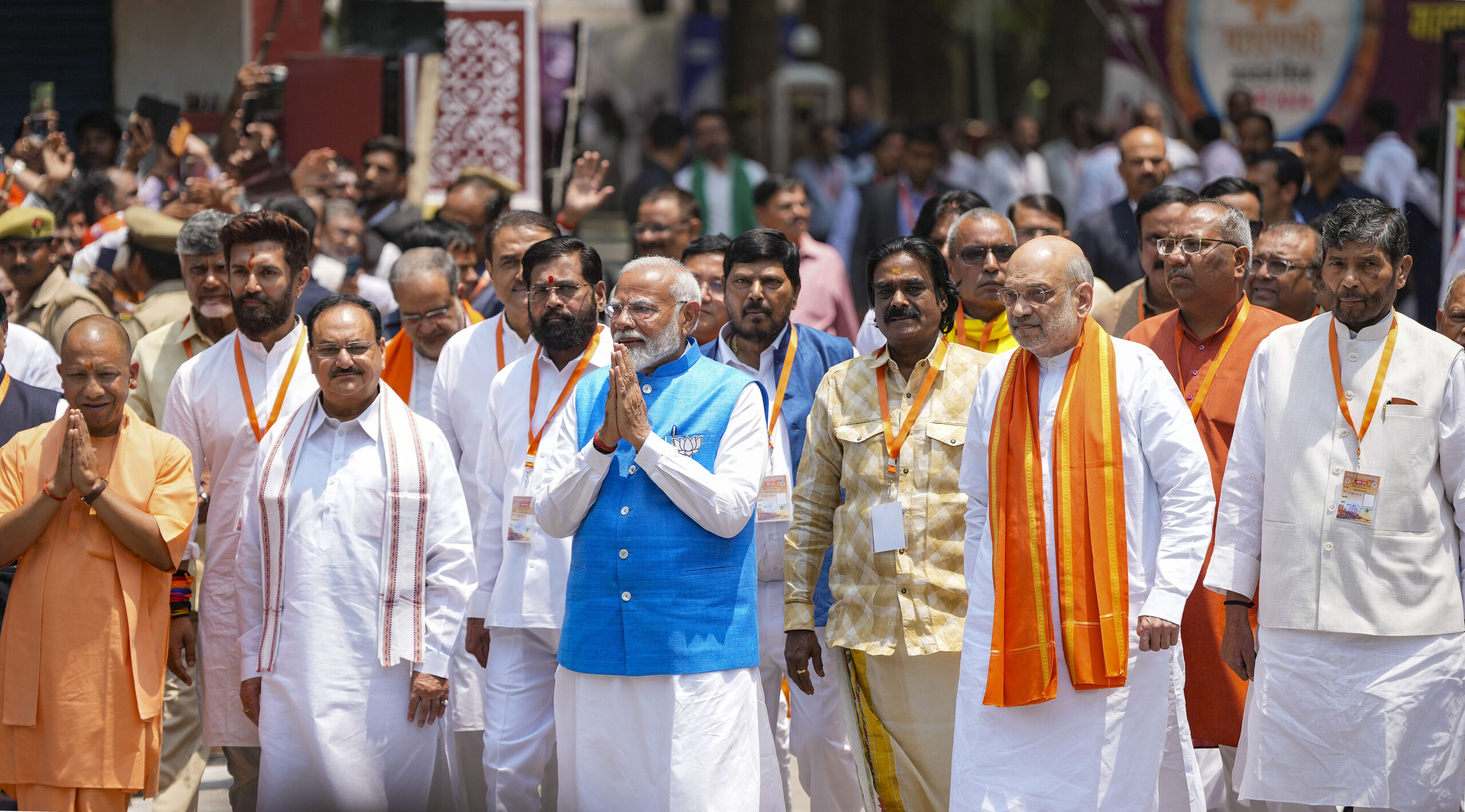 PM Modi Meets NDA Partners Post Filing Nomination