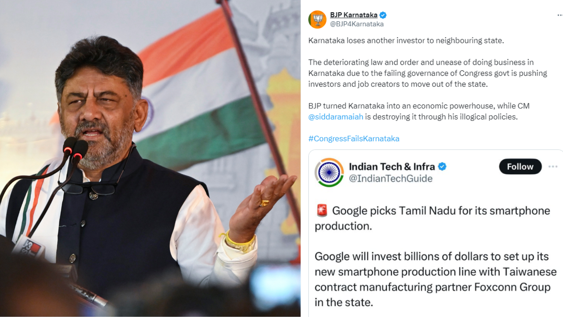 Google’s Tamil Nadu Pixel Manufacturing Deal Sparks Controversy Between BJP and Congress in Karnataka