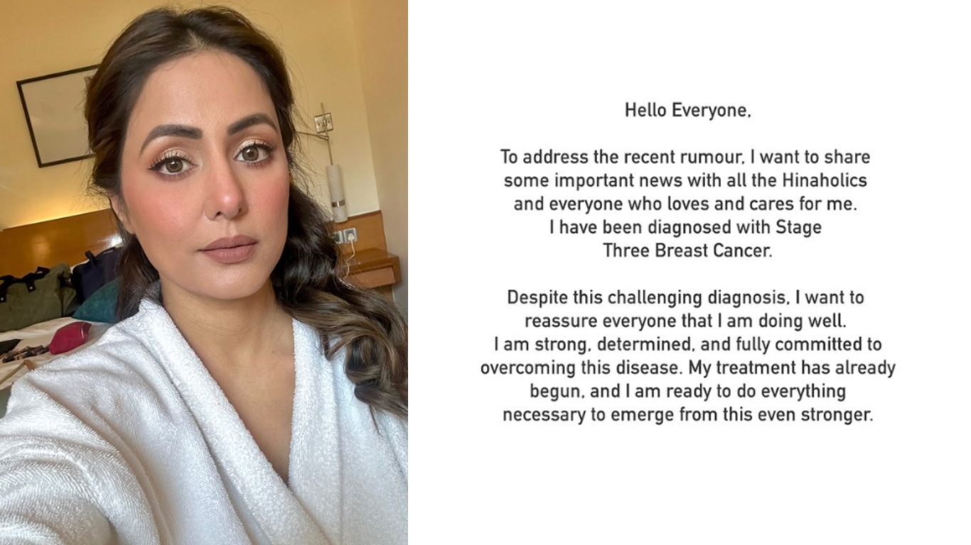 Hina Khan Faces Stage 3 Breast Cancer Diagnosis, Shares On Social Media