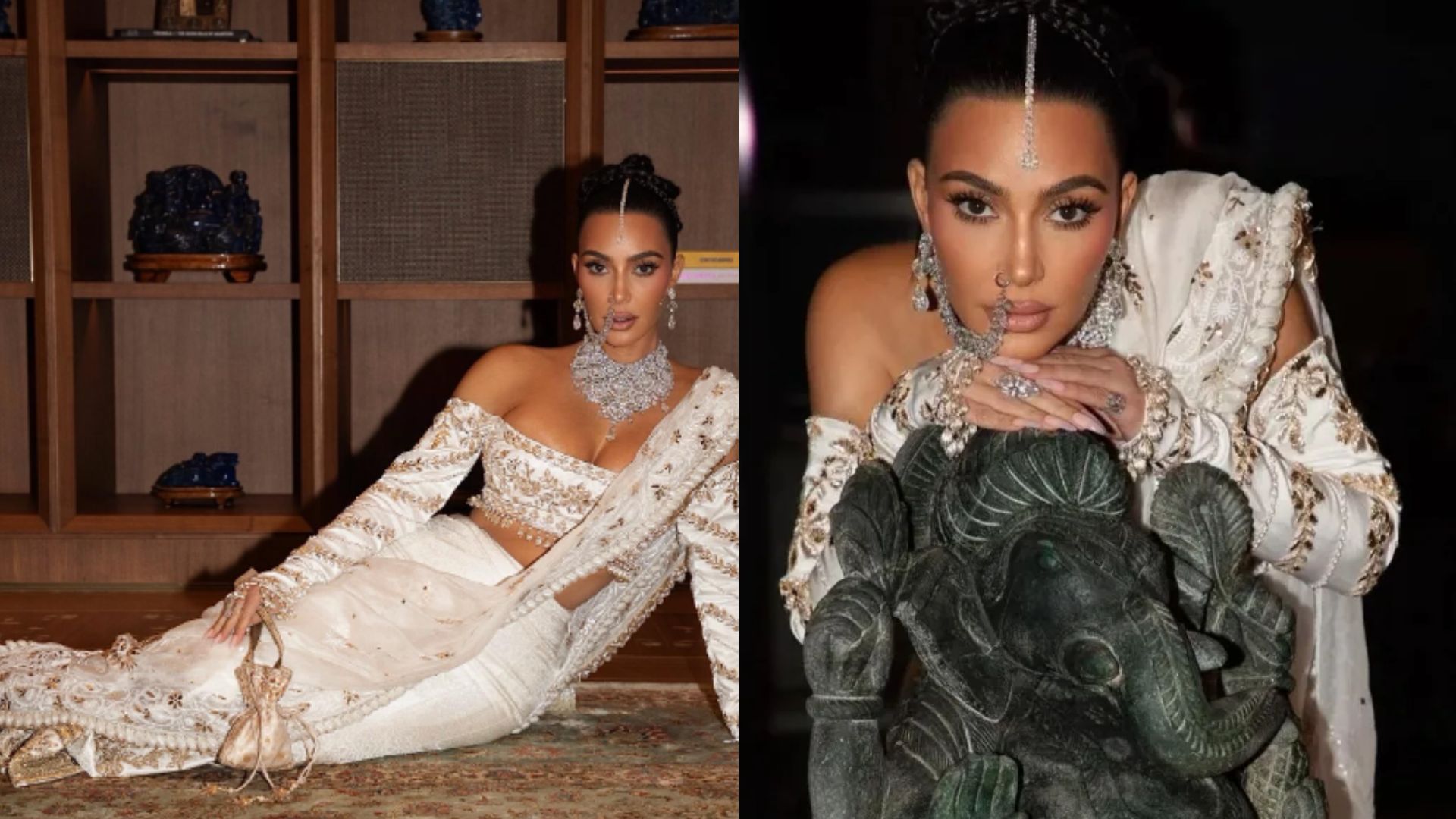 Kim Kardashian using Lord Ganesha idol - Newsx