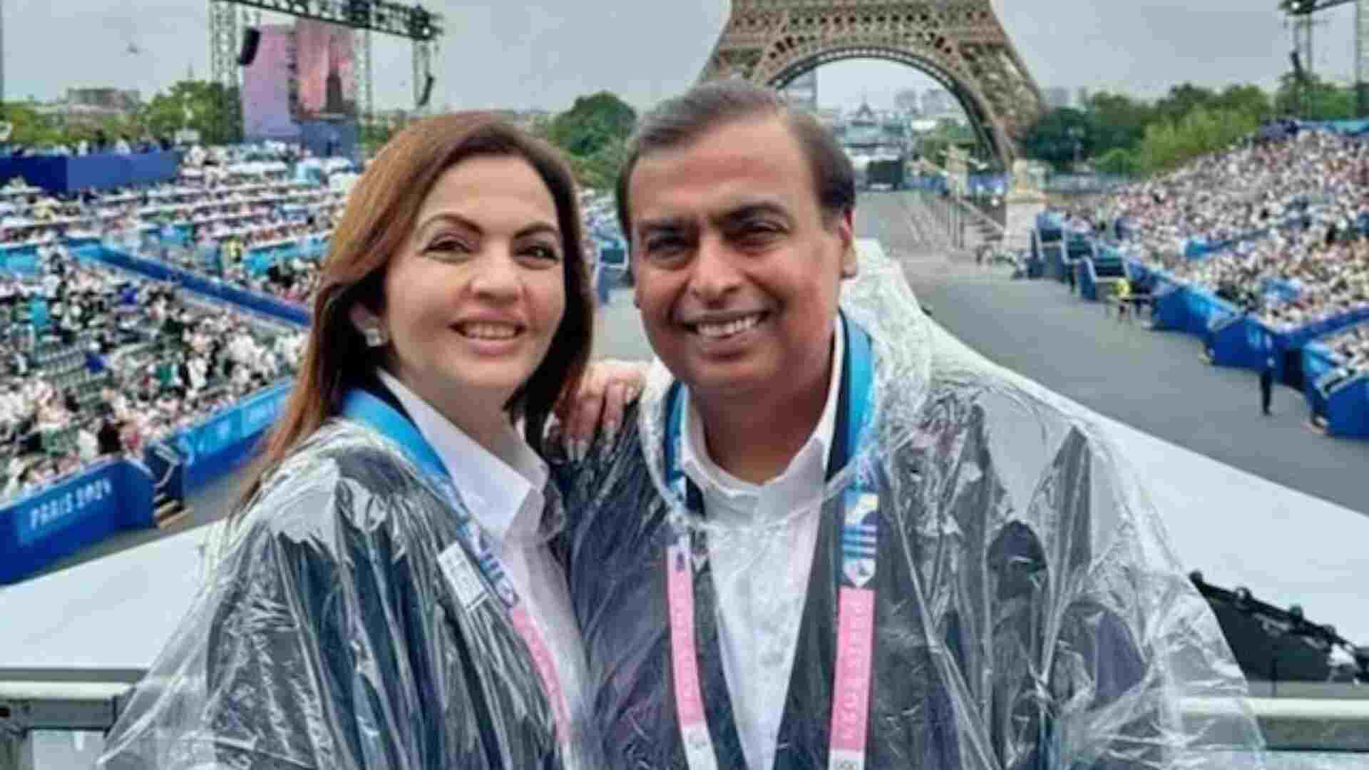 Nita Ambani & Mukesh Ambani Seen In The Opening Ceremony Of Paris Olympics 2024