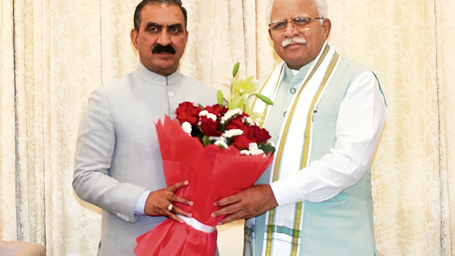 Himachal CM Sukhu Meets Former Haryana CM Manohar Lal