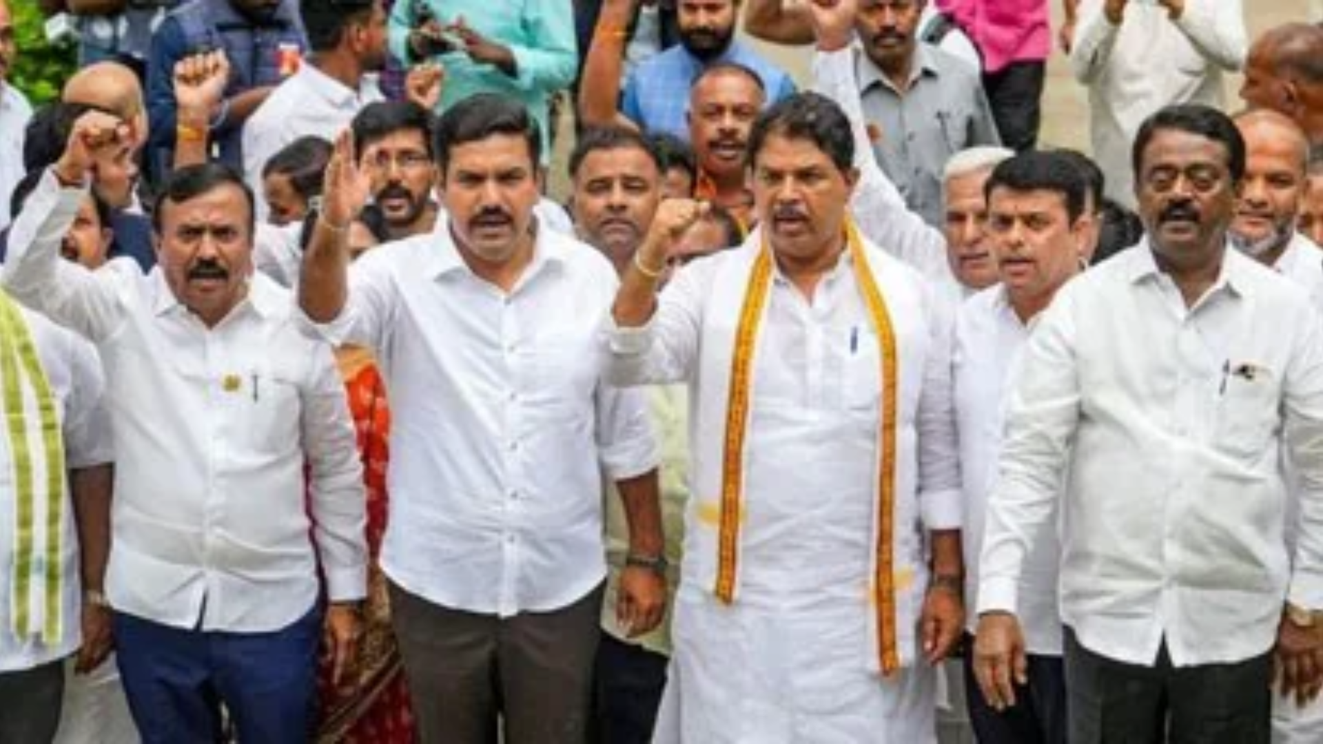 Karnataka BJP Stages Protests Against State Government Over Alleged Valmiki Scam