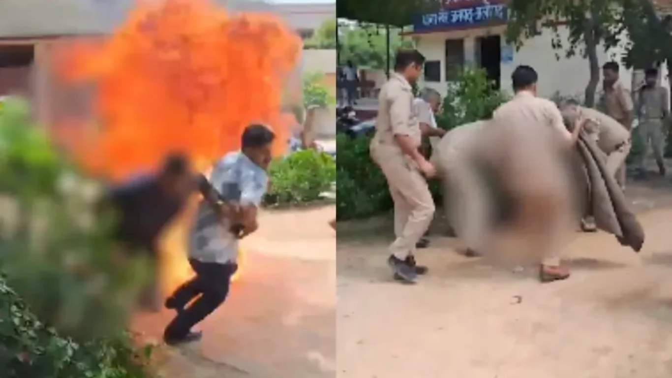 Son Ignites Mother On Fire Inside UP Police Station, Records Video On Phone