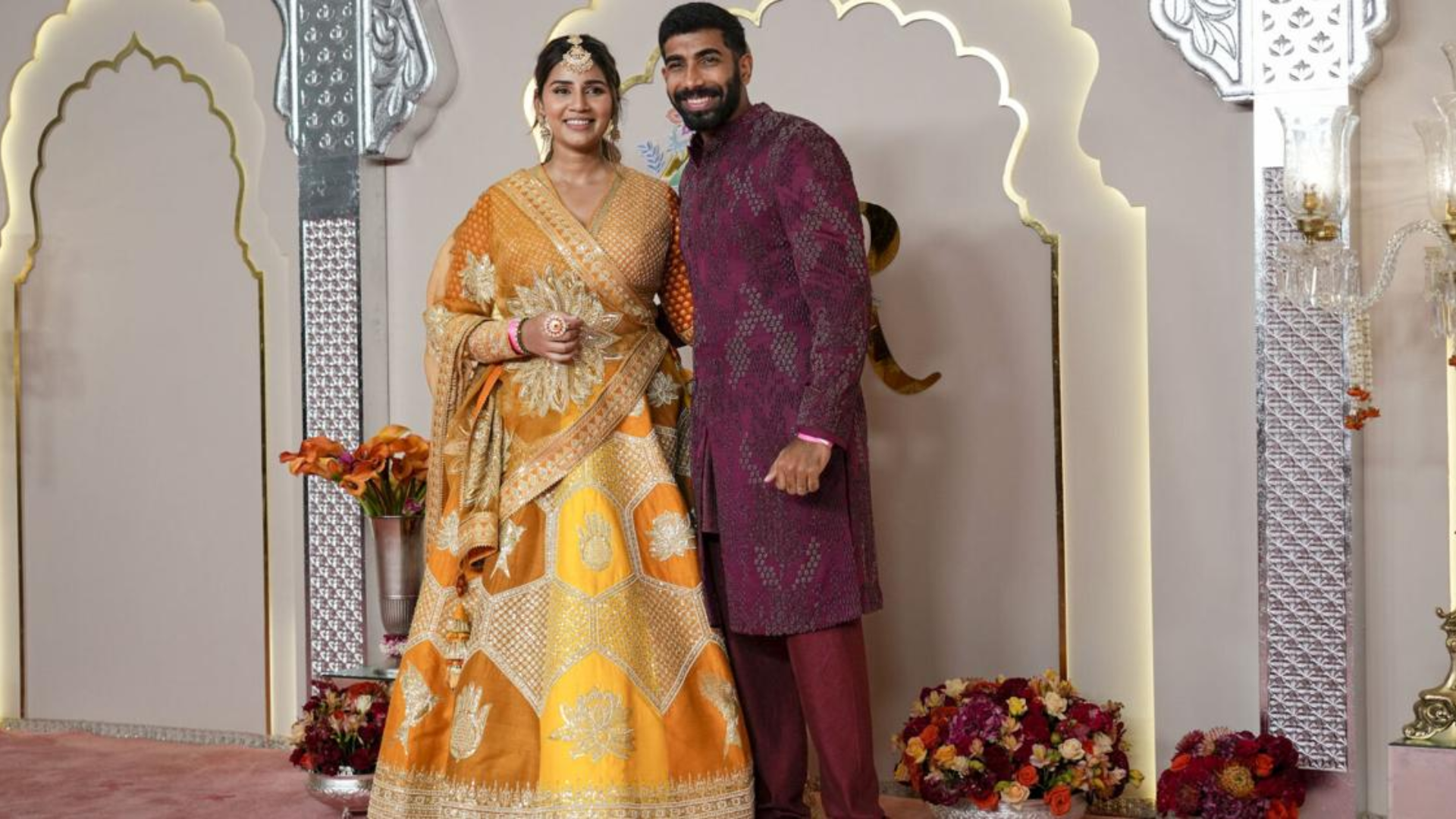 ‘Boom, Boom, Bumrah’: Cricketer Jasprit Bumrah Arrives with Wife Sanjana Ganesan at Ambani Wedding, Paparazzi Cheer