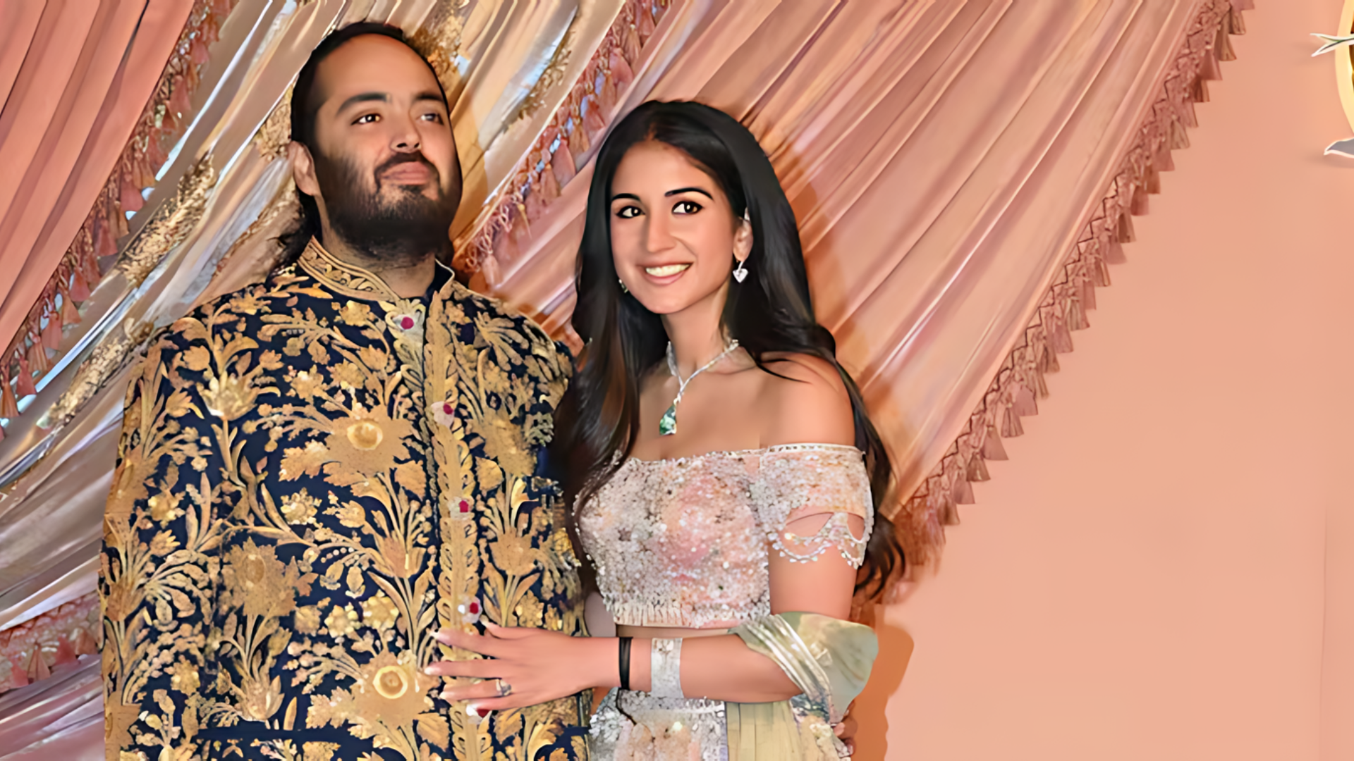 Anant Ambani Outfit For Sangeet Ceremony Had Real Gold, Radhika Merchant Opted For A Custom Dress With Swarovski Crystals