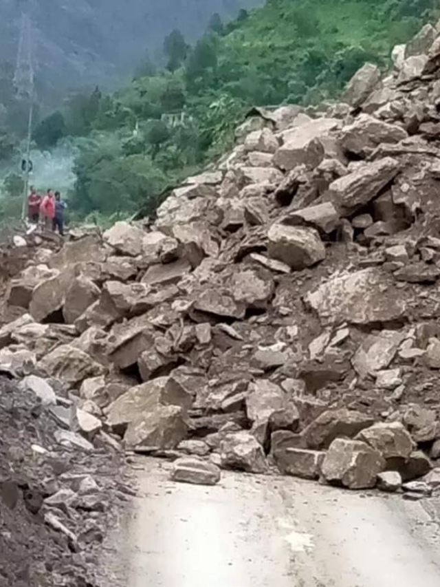 Badrinath Highway Blocked by Massive Landslide, Residents Seek Safety