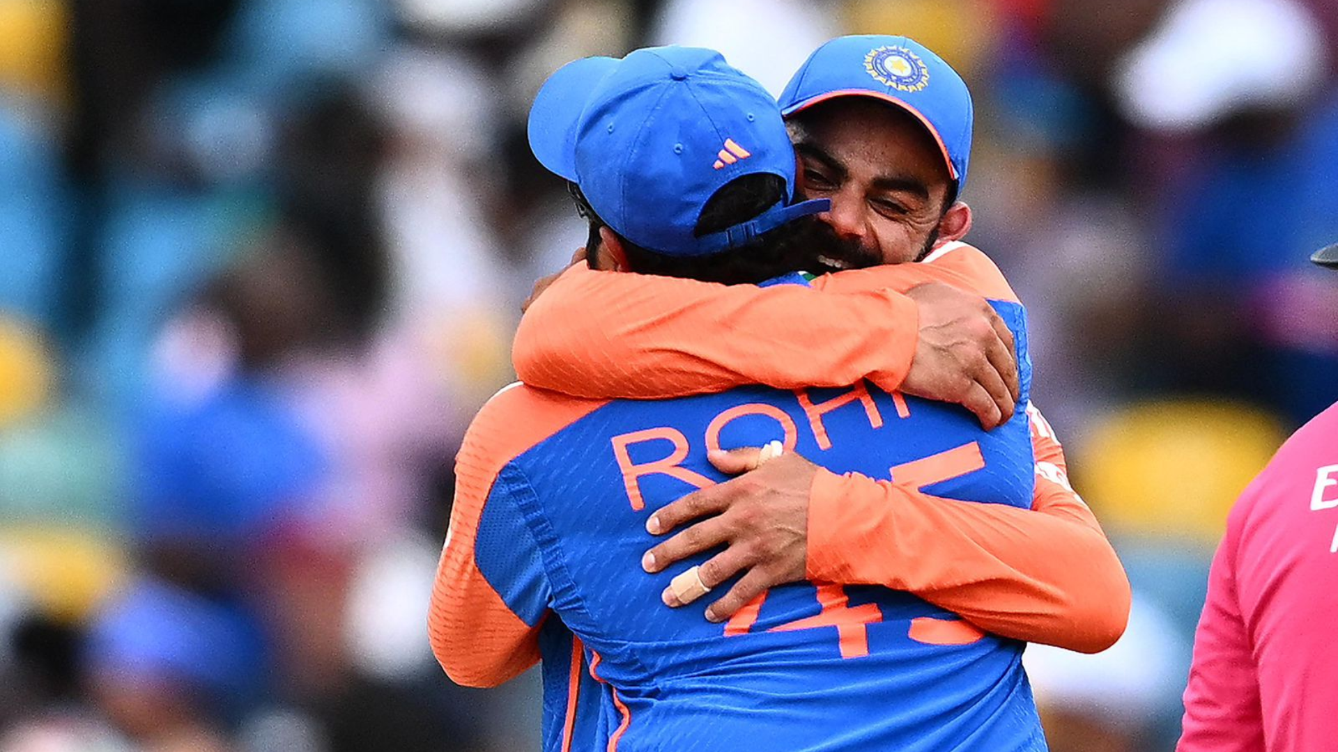 Watch: Emotional Hug Between Virat Kohli And Rohit Sharma Captures Heartfelt Moment, Rahul Dravid’s Reaction Steals the Show