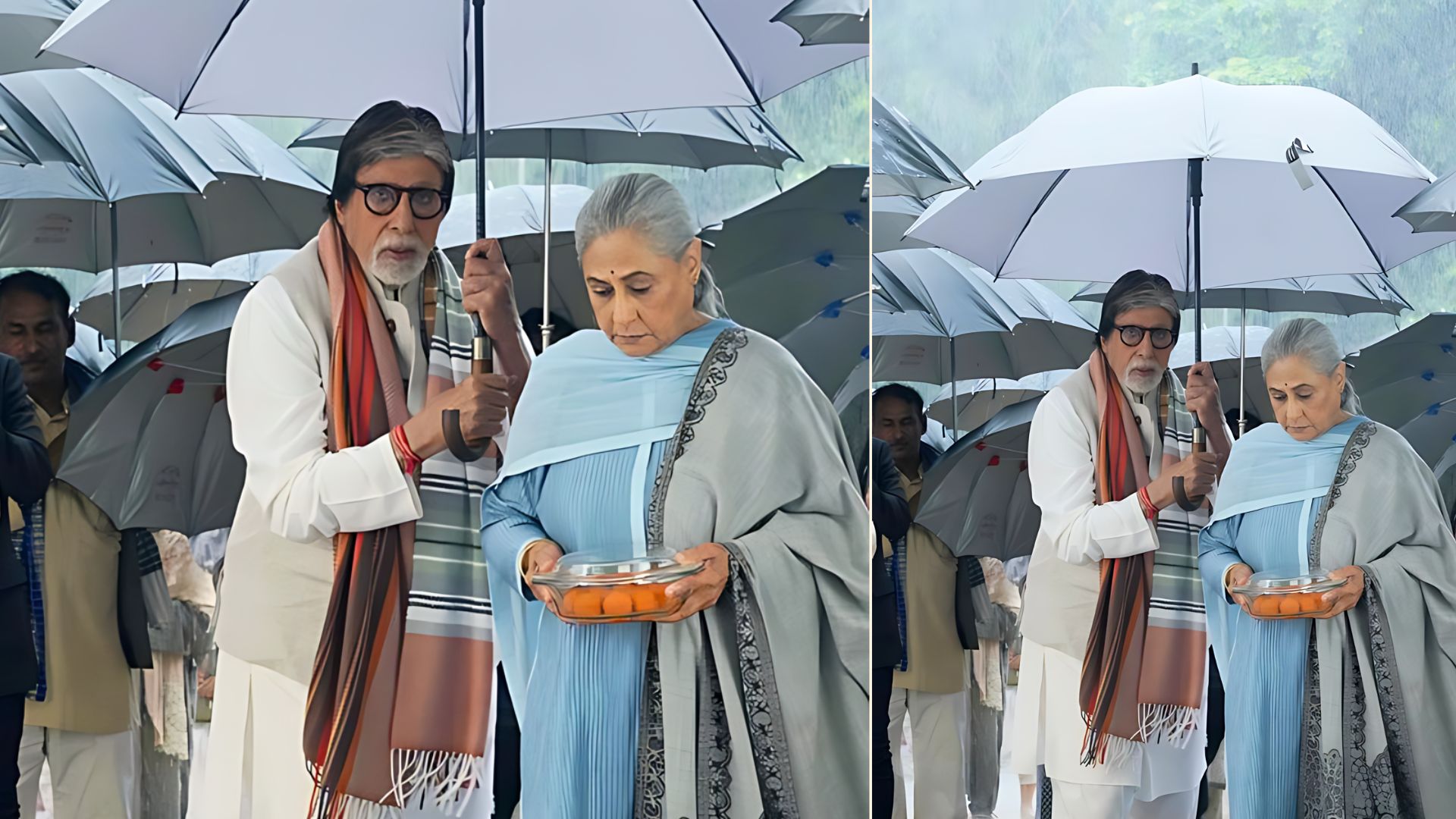 Amitabh Bachchan’s Sweet Gesture: Holds Umbrella for Wife Jaya Bachchan in Latest Picture – Couple Goals!