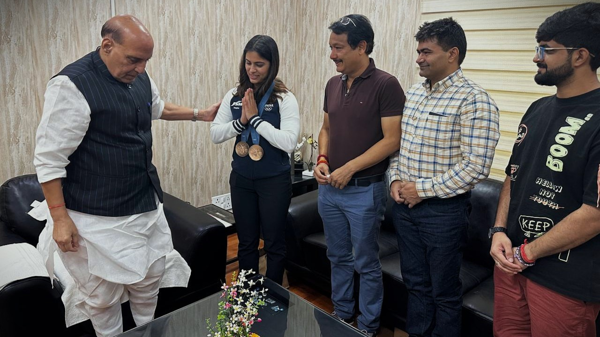 Rajnath Singh Delighted To Meet Manu Bhaker After Her Historic Paris Olympics Success