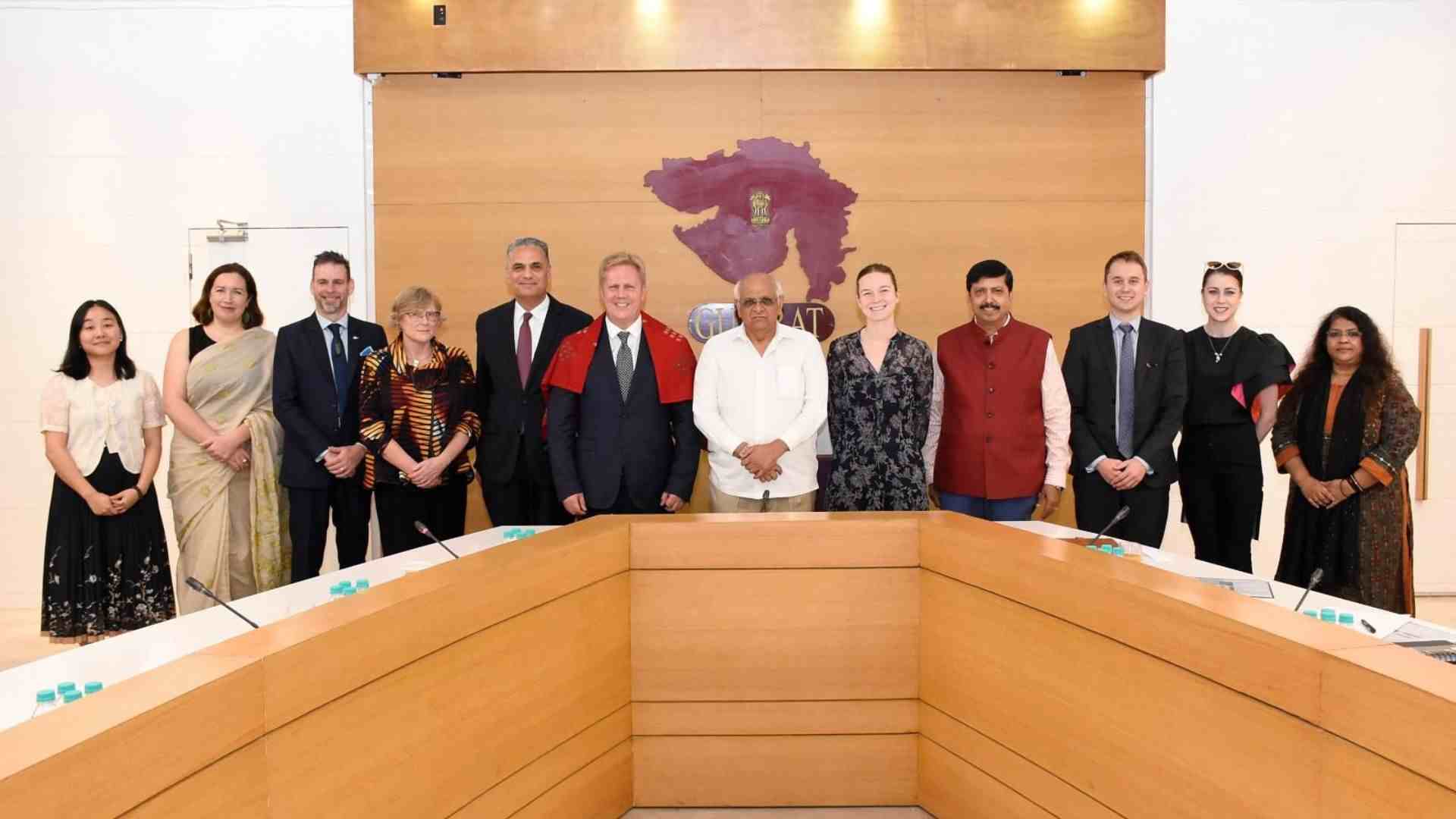 New Zealand Delegation Of Nine Members Meets Gujarat CM Bhupendra Patel