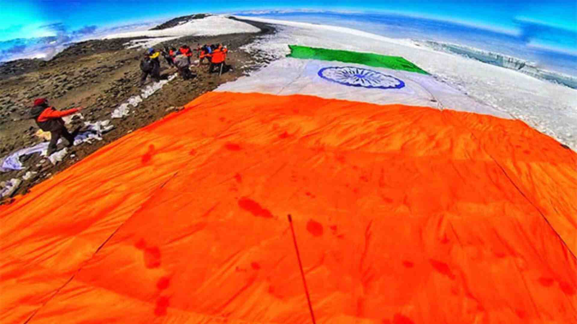 Group Of Differently-Abled Mountaineers From HMI Raise National Flag At Mt Kilimanjaro