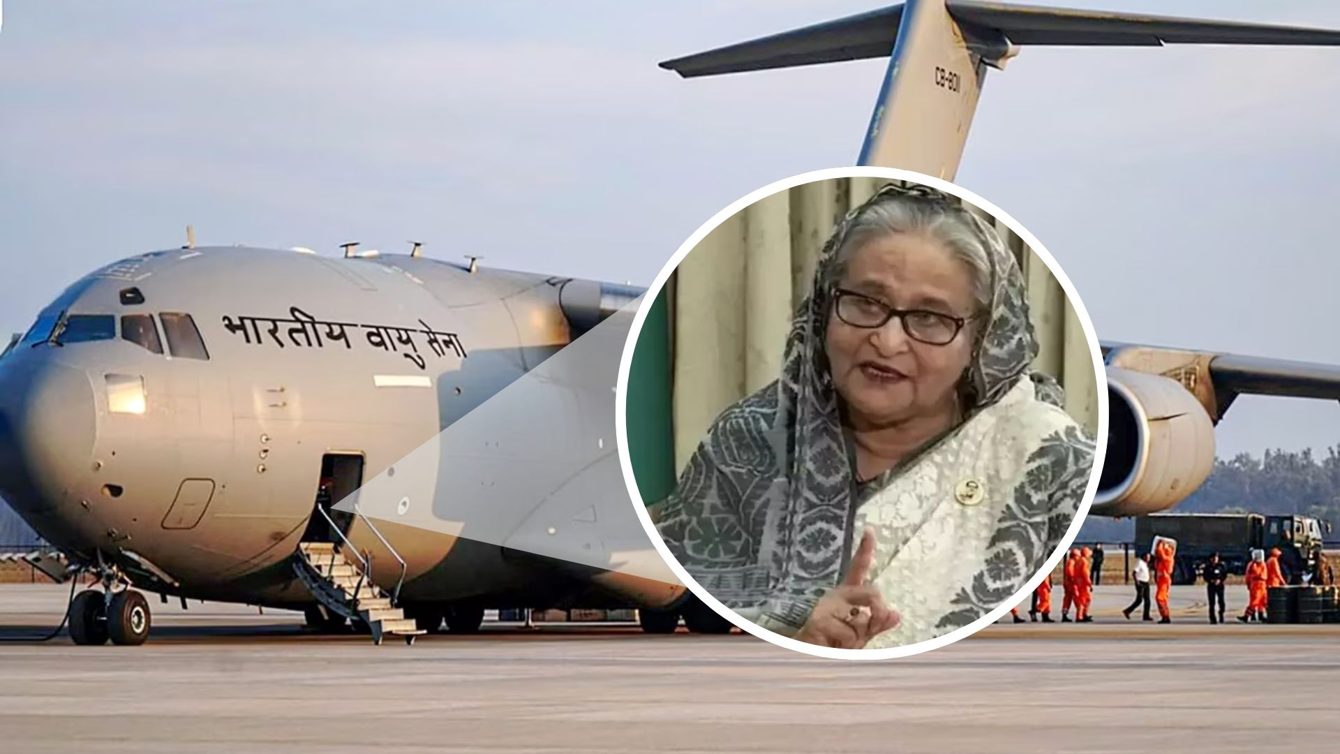 Bangladesh PM Sheikh Hasina Lands At Hindon Air Base Amid Political Turmoil