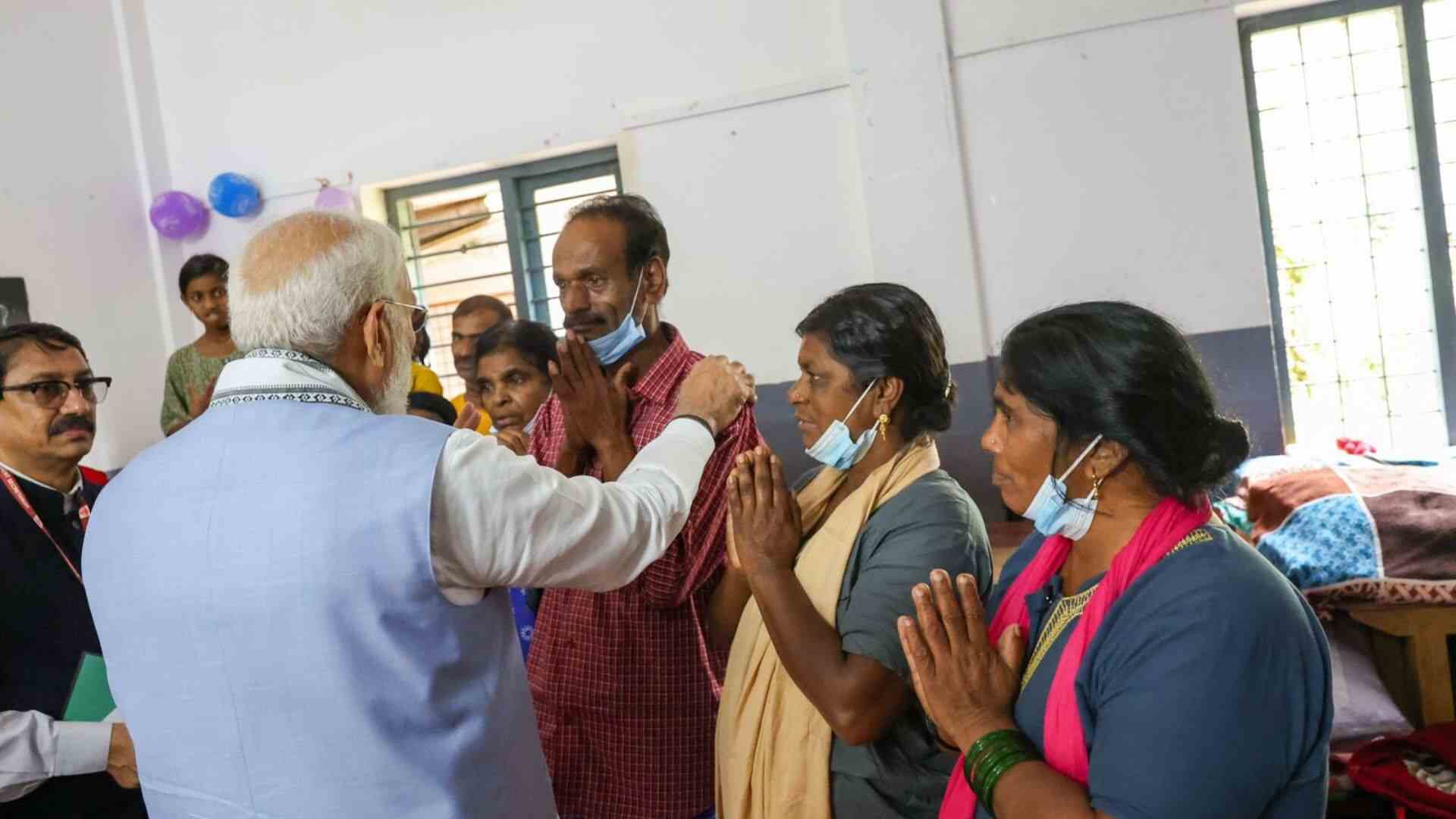 PM Modi Meets Landslide Survivors At Wayanad Relief Camp In Kerala