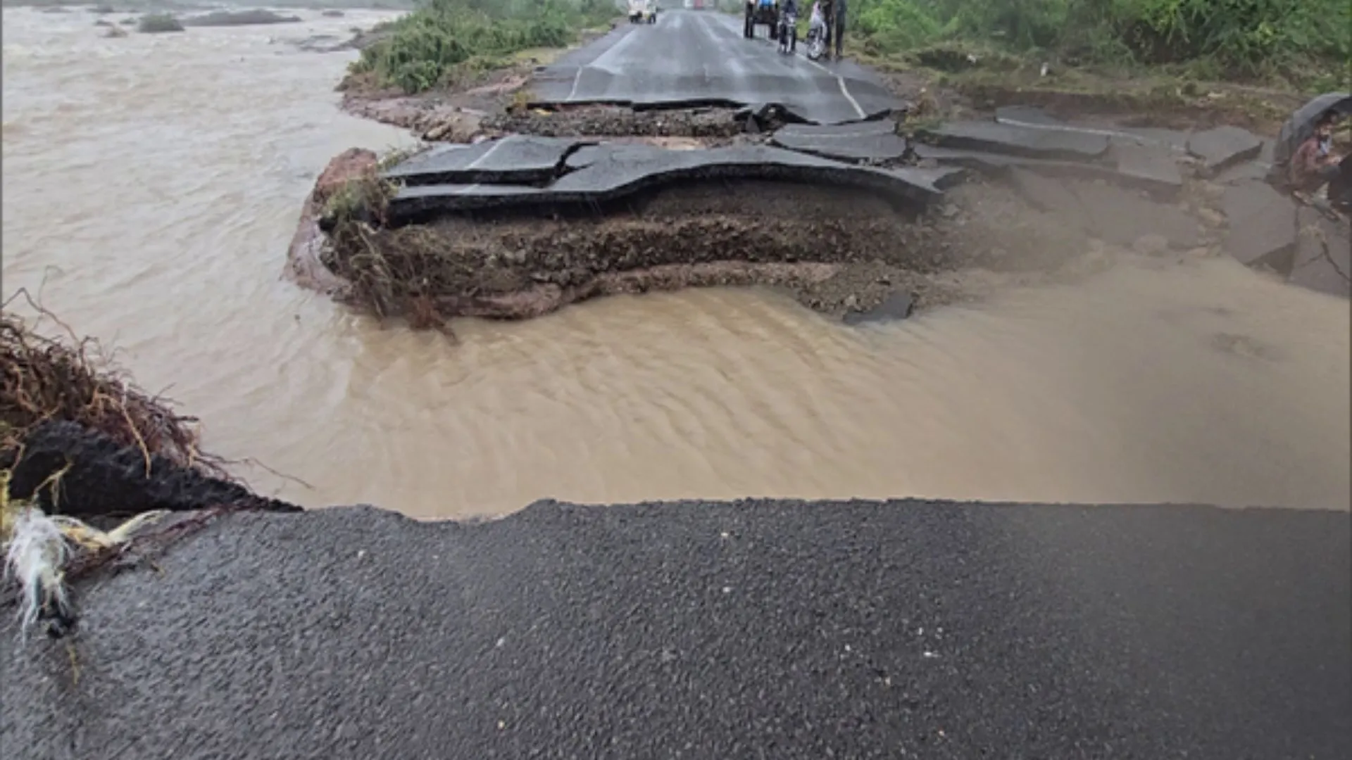 Gujarat Rain: Roads Blocked & Bridge Portion Swept Away In Jamnagar