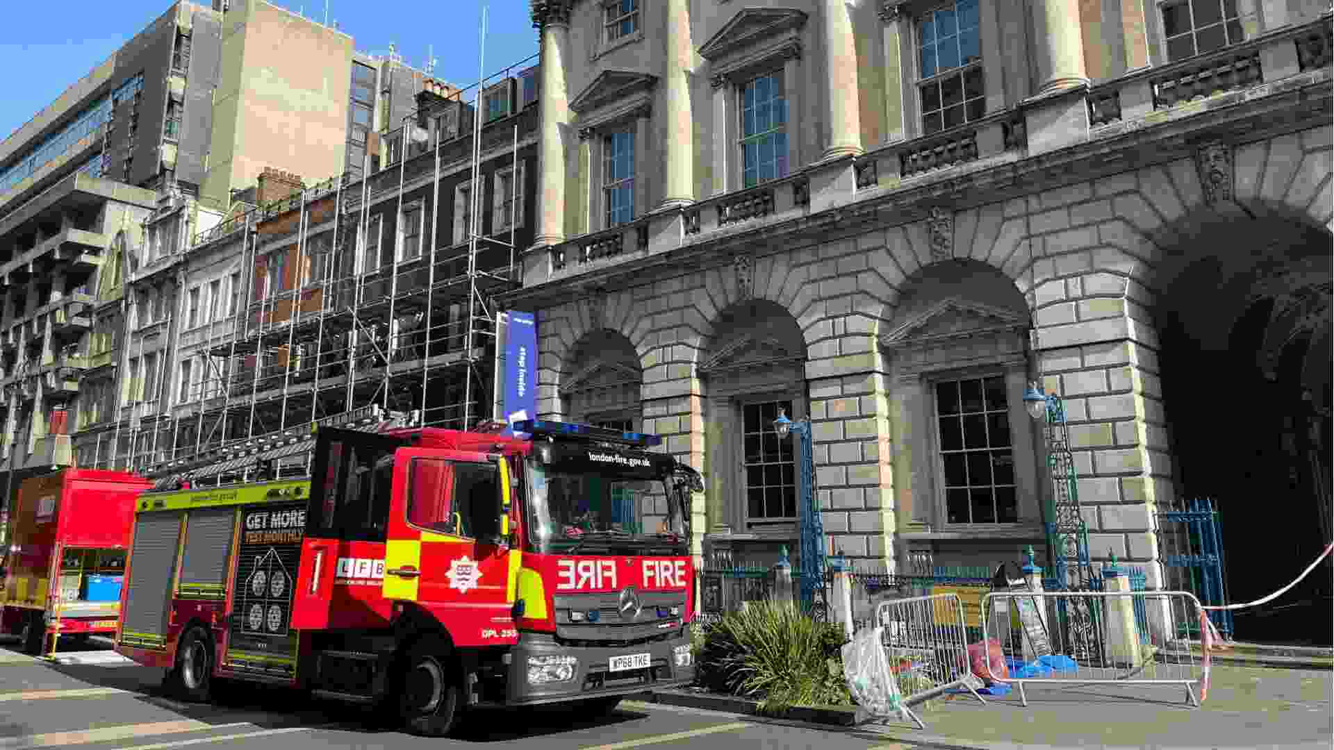 UK: Fire Breaks Out At Somerset House In London