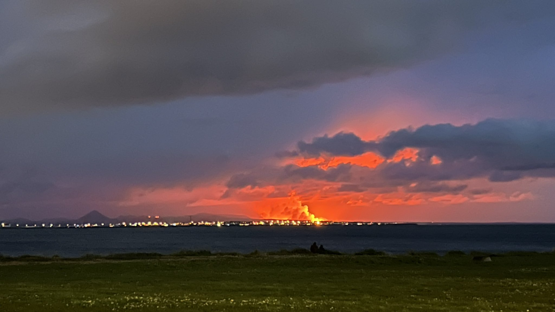 Volcano Erruption In Southwestern Iceland, Releasing Red Hot Lava And Smoke