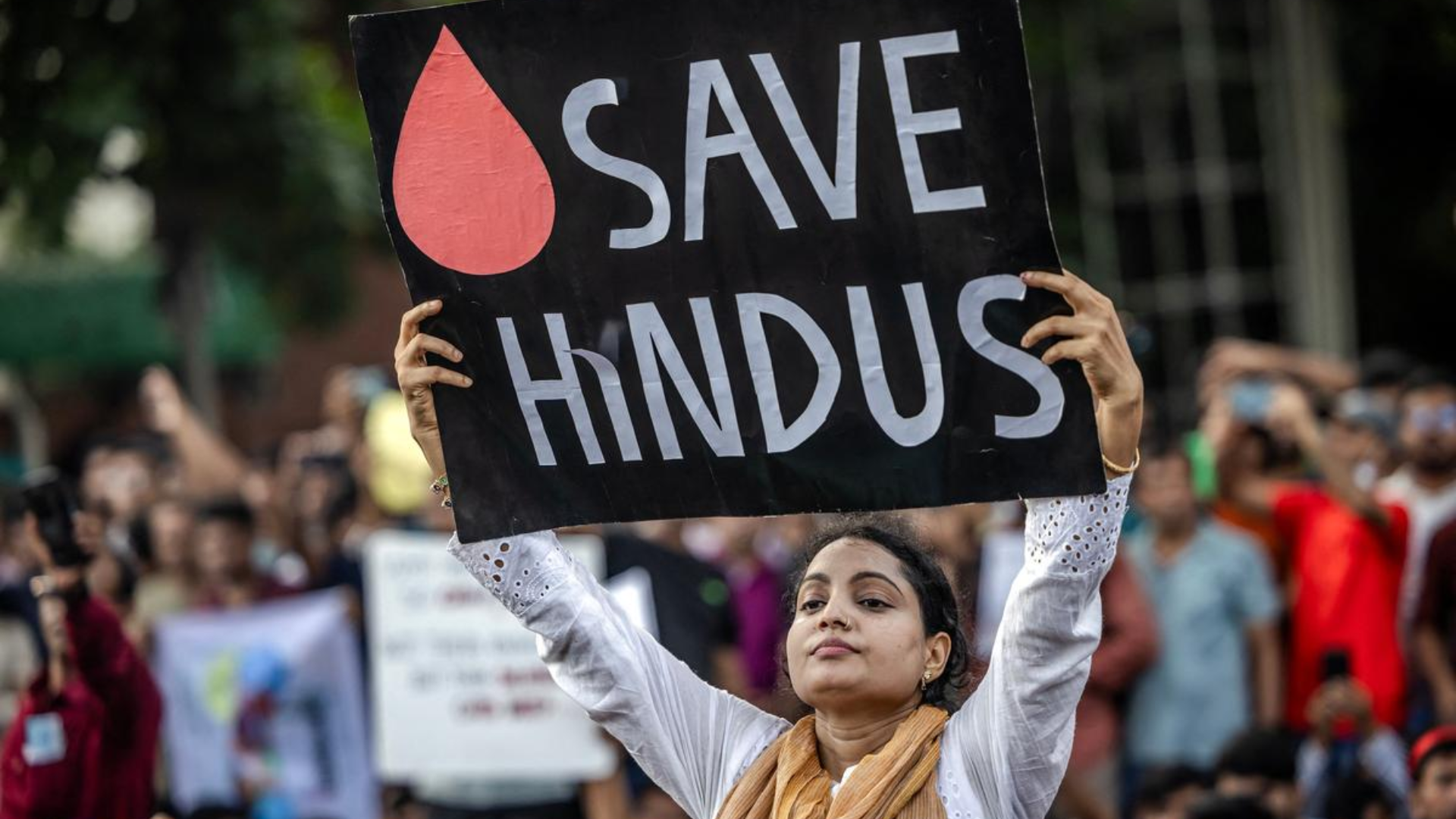 Crowd Gathers Outside UN Headquarters Against Attacks On Hindus In Bangladesh