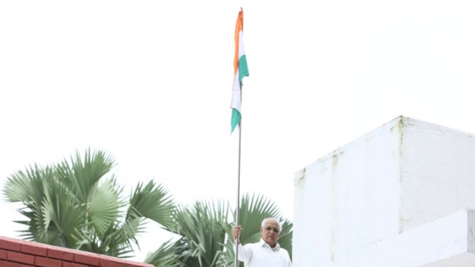 Gujarat CM Bhupendra Patel Leads ‘Har Ghar Tiranga’ Campaign By Hoisting National Flag At His Residence