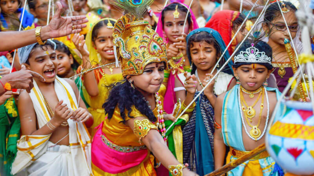 How temples celebrate with festive decorations