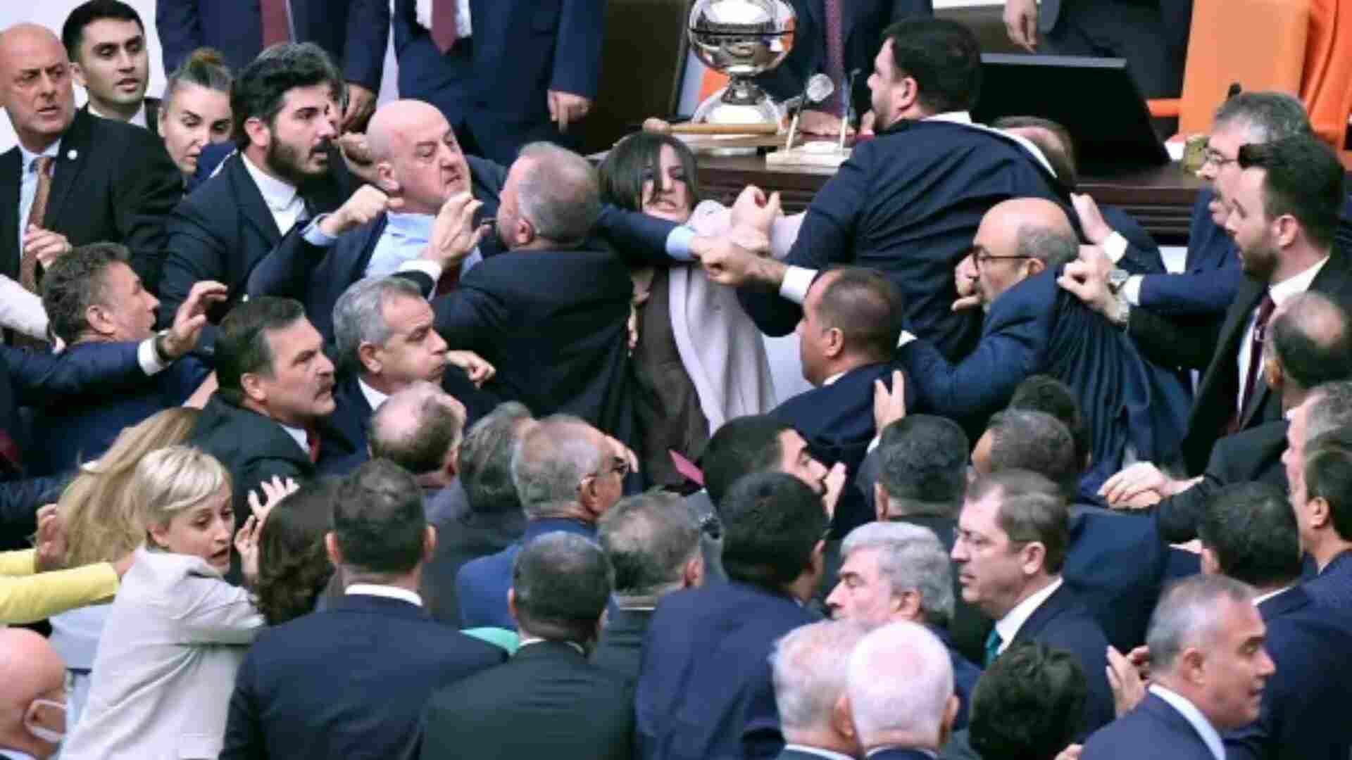 Turkish Parliament Descends Into Chaos As Fistfight Erupts Over Jailed MP– Watch Video