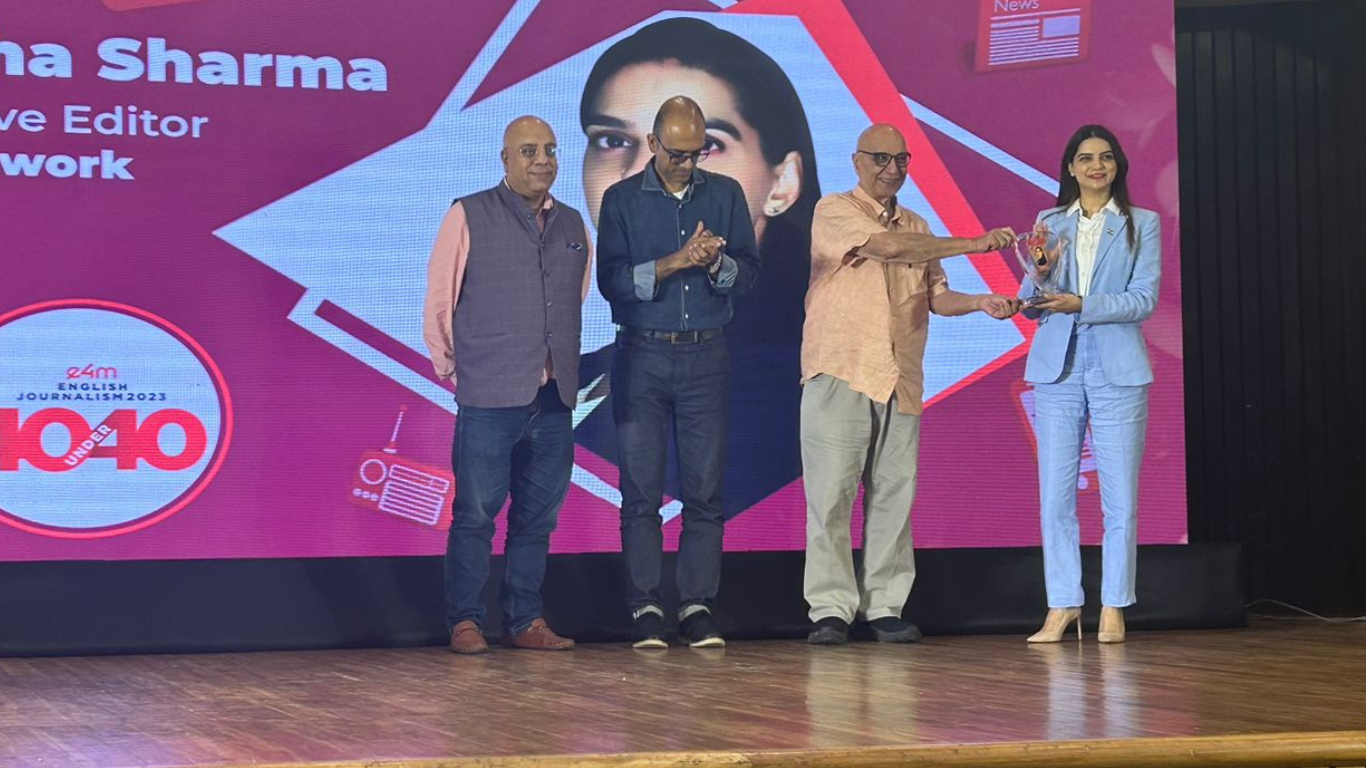 E4M 40 Under 40: Senior Anchor Megha Sharma Honoured at ENBA for Excellence in English Journalism