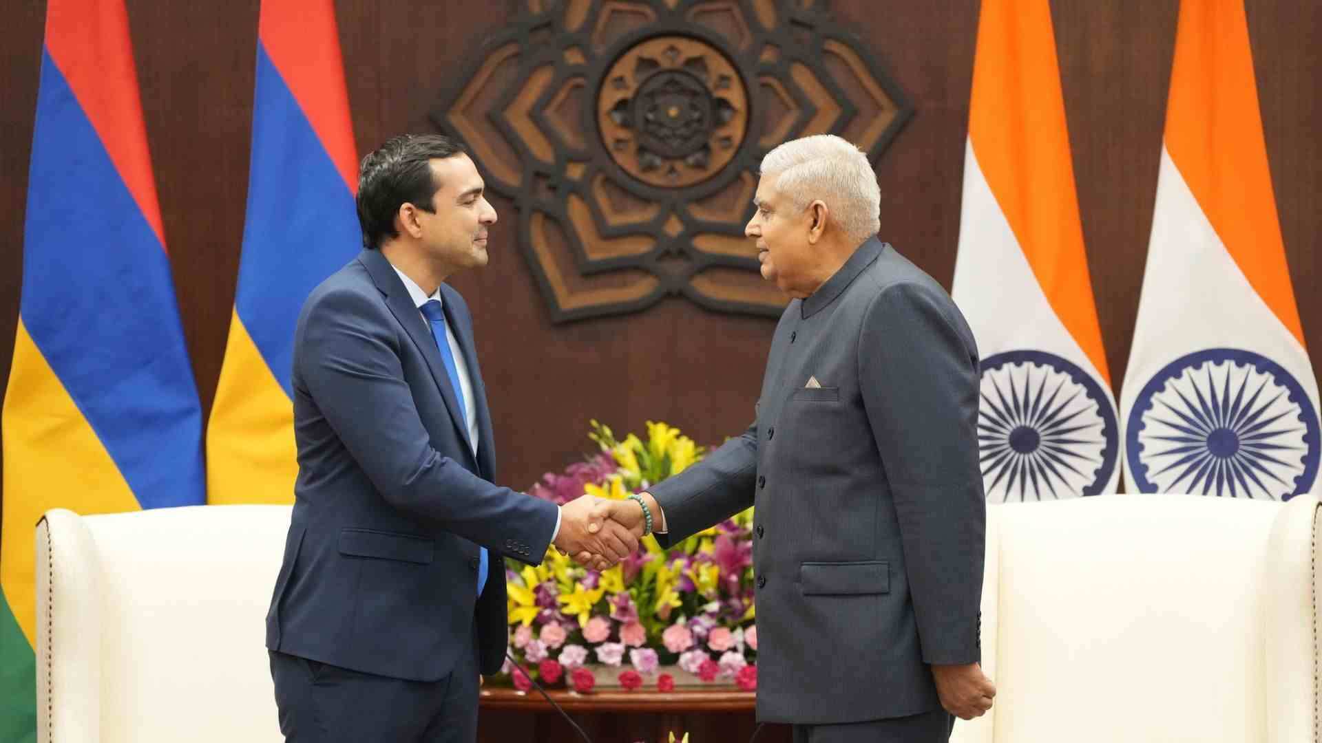 Mauritius National Assembly Speaker Adrien Duval Calls On Vice President Dhankhar, Stresses Strong Bilateral Relations