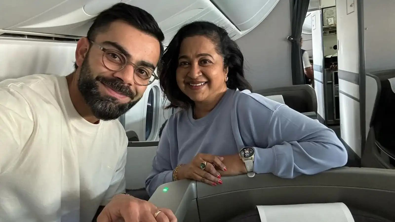 Actor Radhika Sarathkumar Meets Virat Kohli On Chennai-Bound Flight | Photo