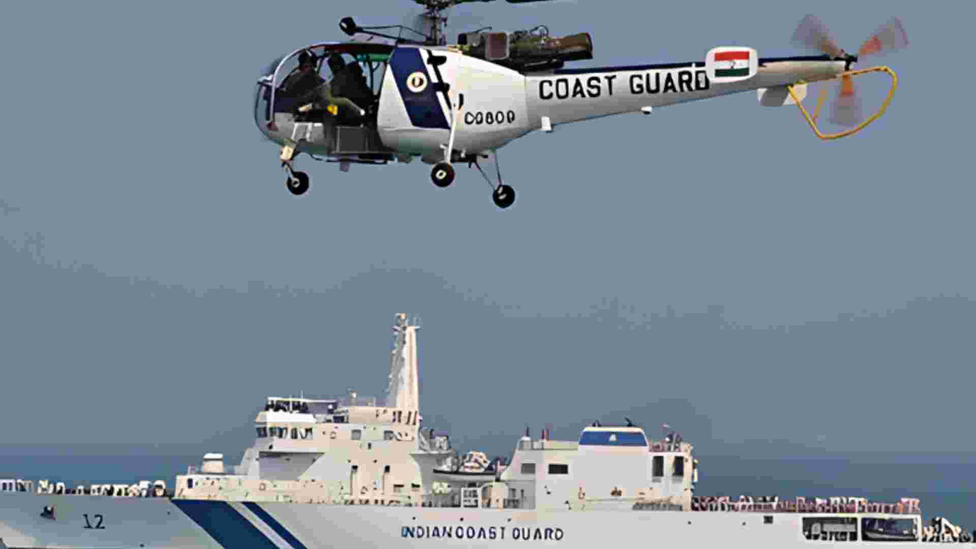 Indian Coast Guard’s ALH Helicopter Makes Emergency Landing During Rescue Operation