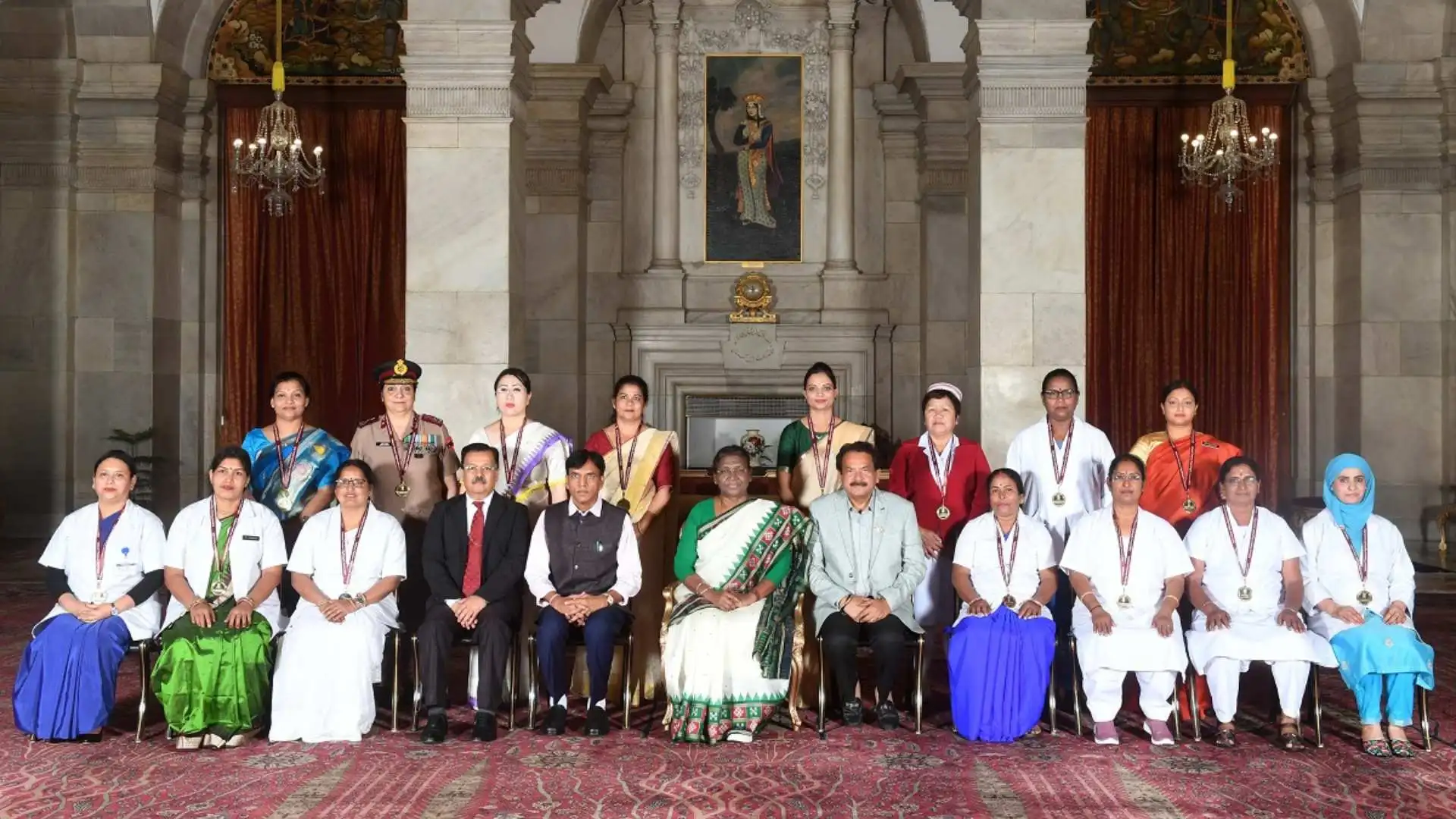 President Droupadi Murmu Honors 15 Nurses With National Florence Nightingale Awards 2024