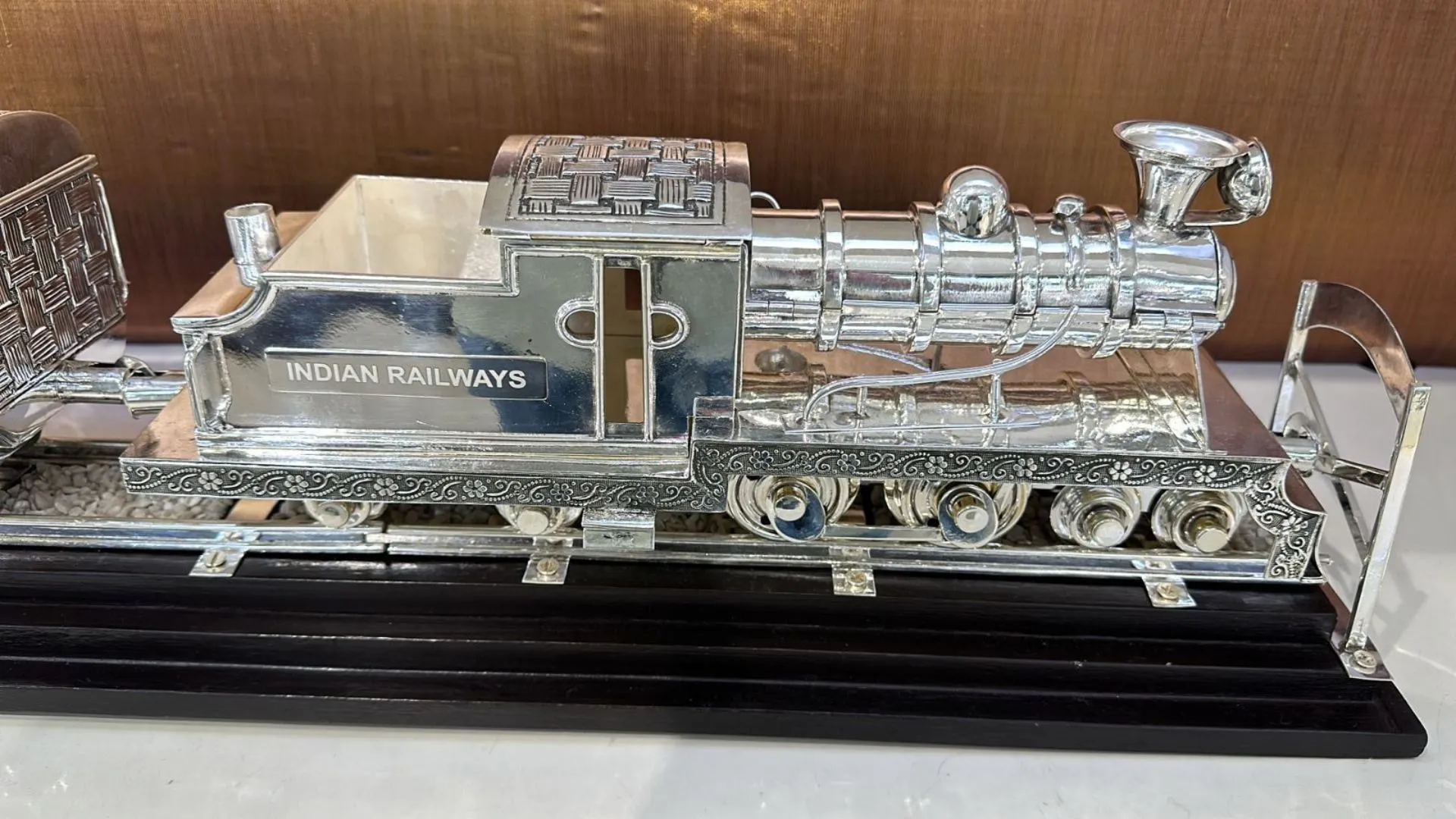 PM Modi Gifts Antique Silver Engraved Train Model To President Joe Biden