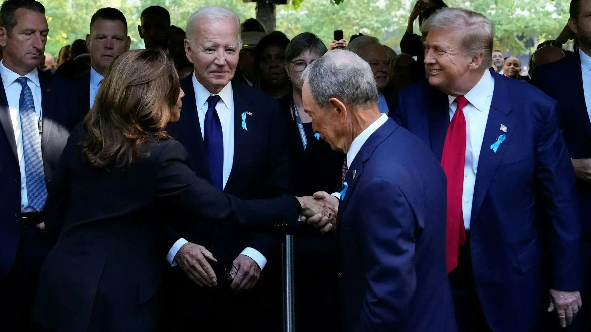 9/11 Memorial Sees Trump And Harris Exchange Handshakes