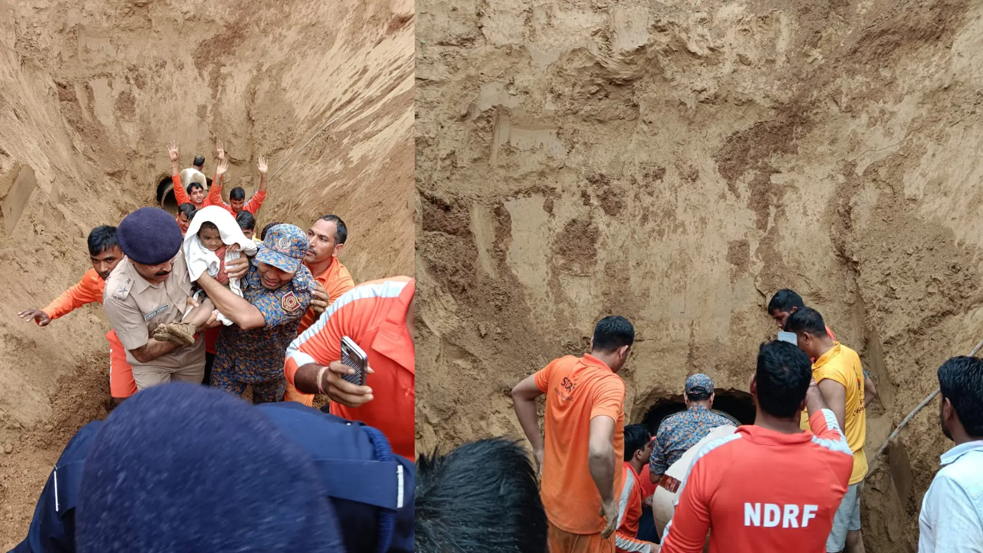 Two Year Old Girl Rescued From 35 Foot Open Borewell, After 18 Hours Of Operation