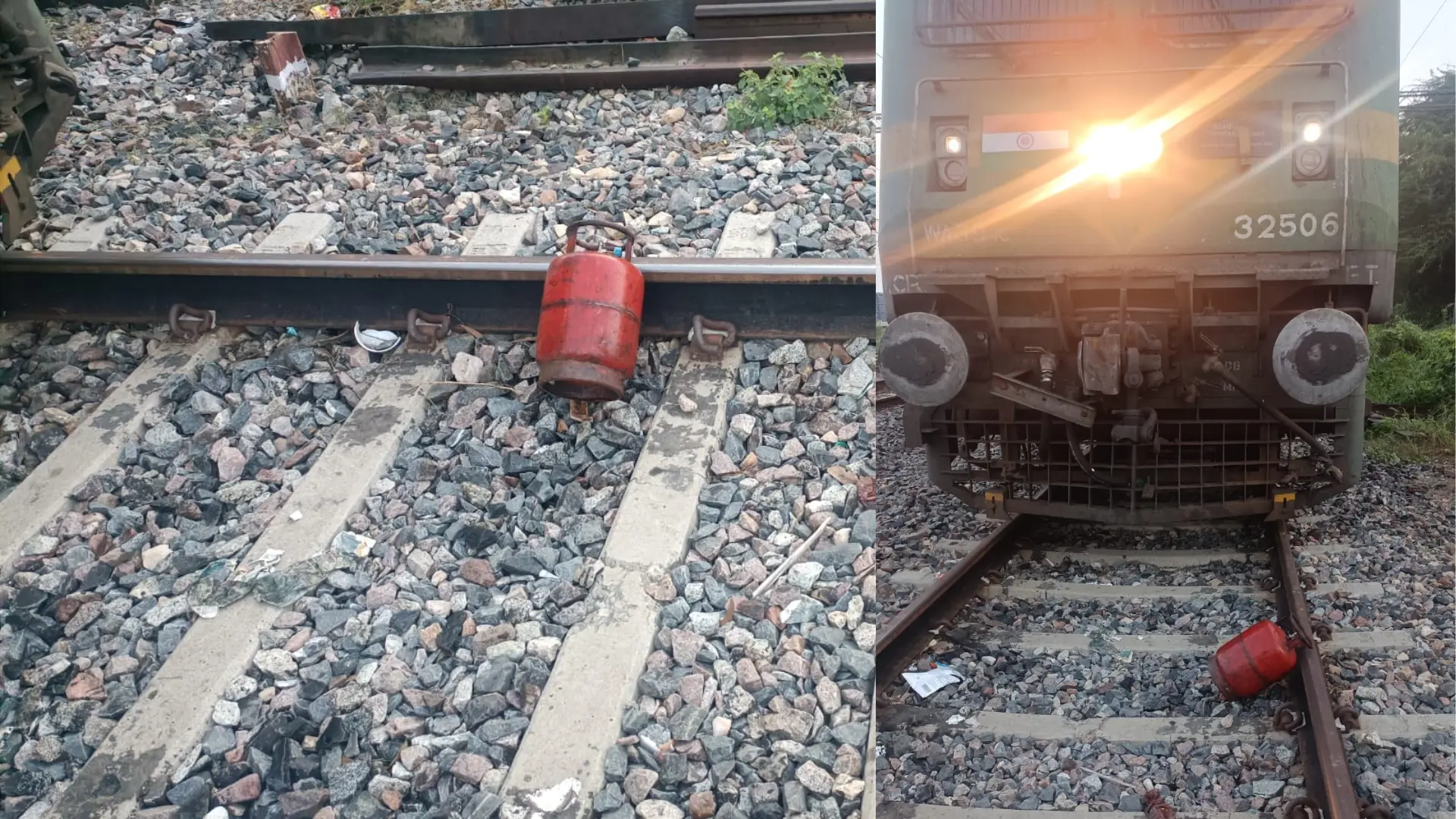 LPG Cylinder On Railway Track, Emergency Break Stand Saviour