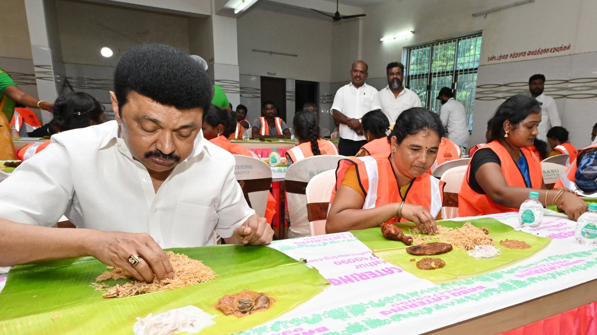 CM MK Stalin Treats Cleanliness Workers To Biriyani Feast, WATCH IT!