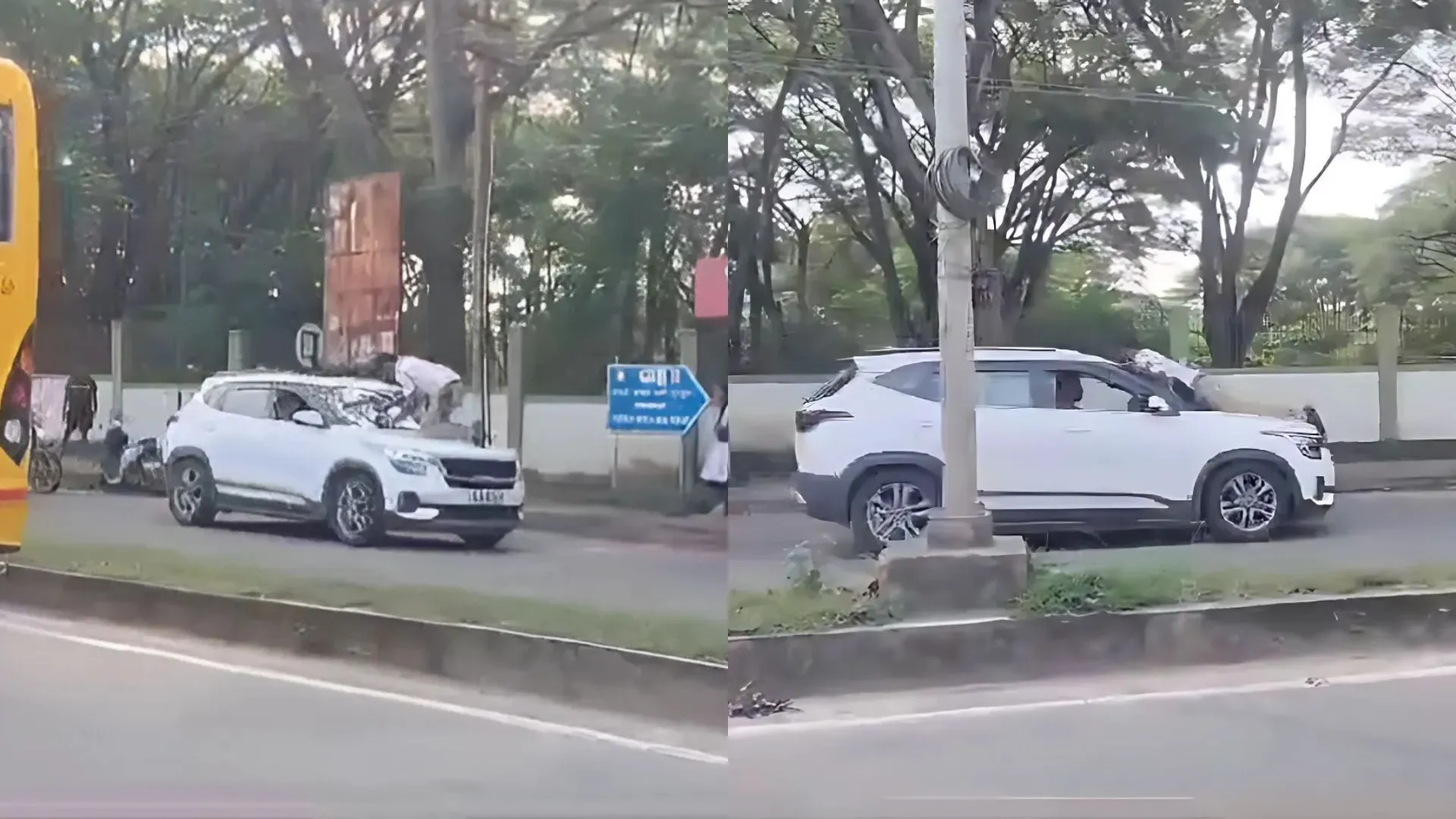 Karnataka: Driver Drags Cop Over 100 Meters On Car Bonnet Amid Routine Traffic Check | WATCH