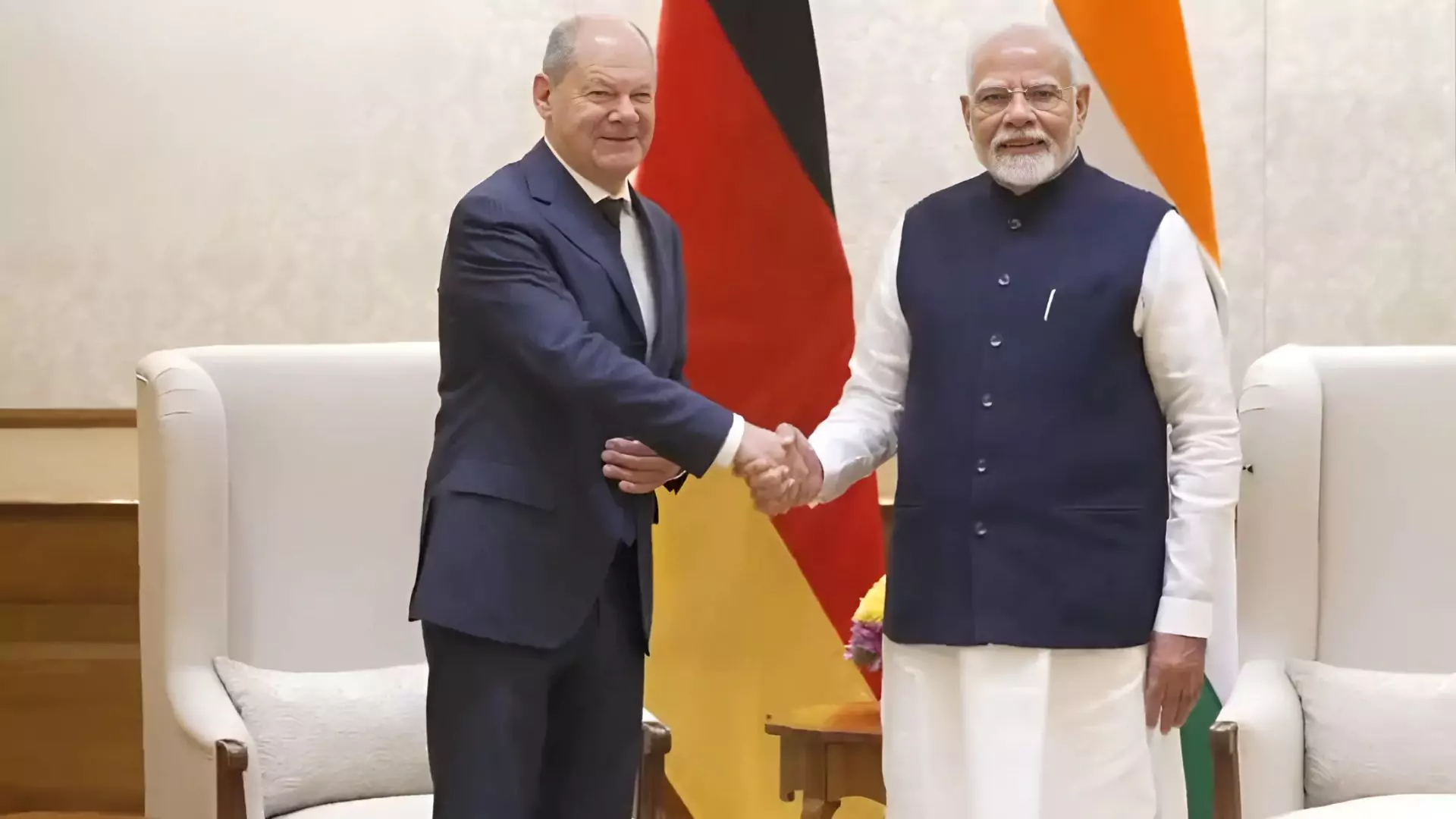 German Chancellor Olaf Scholz Meets PM Modi in Delhi