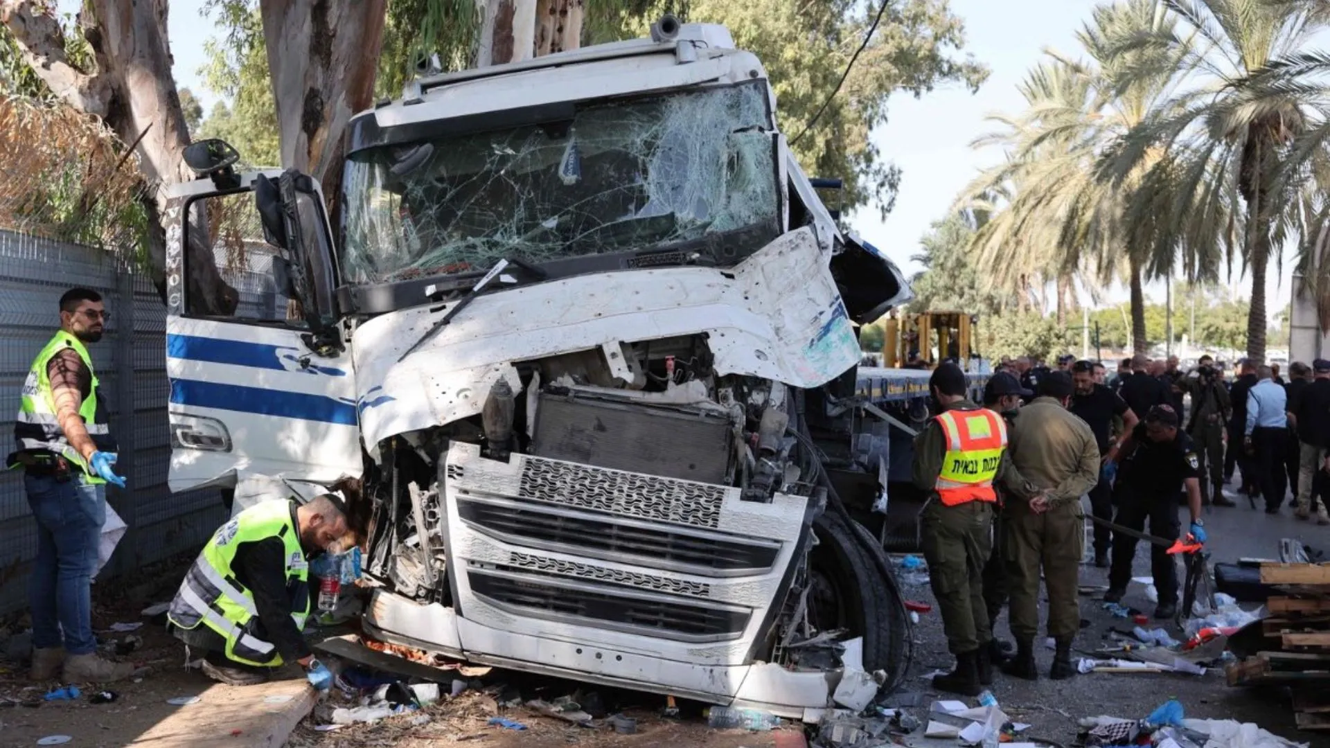 Shocking Video Unveils Moments Before Deadly Truck Hits Israel Bus Stop, Leaving One Dead And Dozens Hurt | WATCH