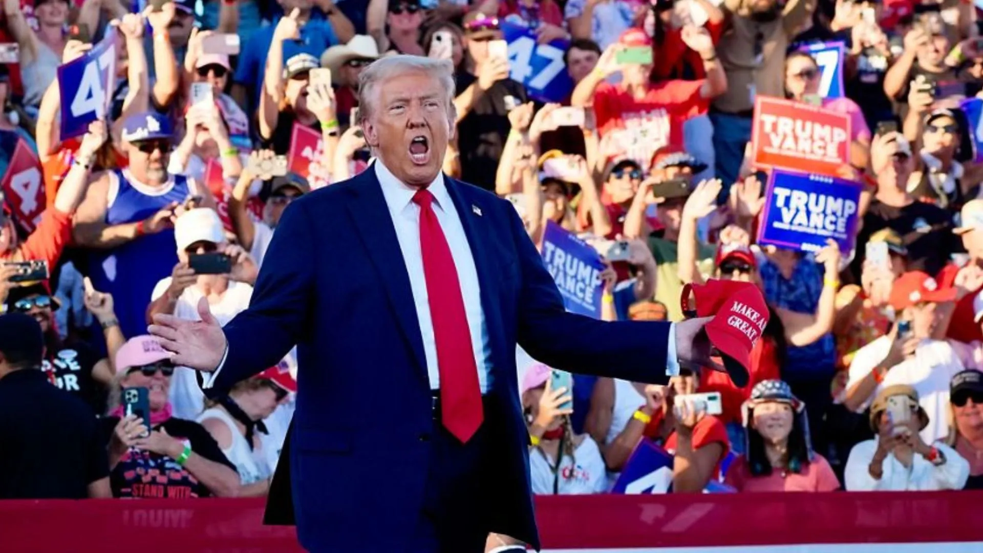 Trump Rallies Deep-Blue California At Coachella As Dennis Quaid Fires Up Crowd