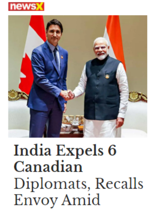 India Expels 6 Canadian Diplomats