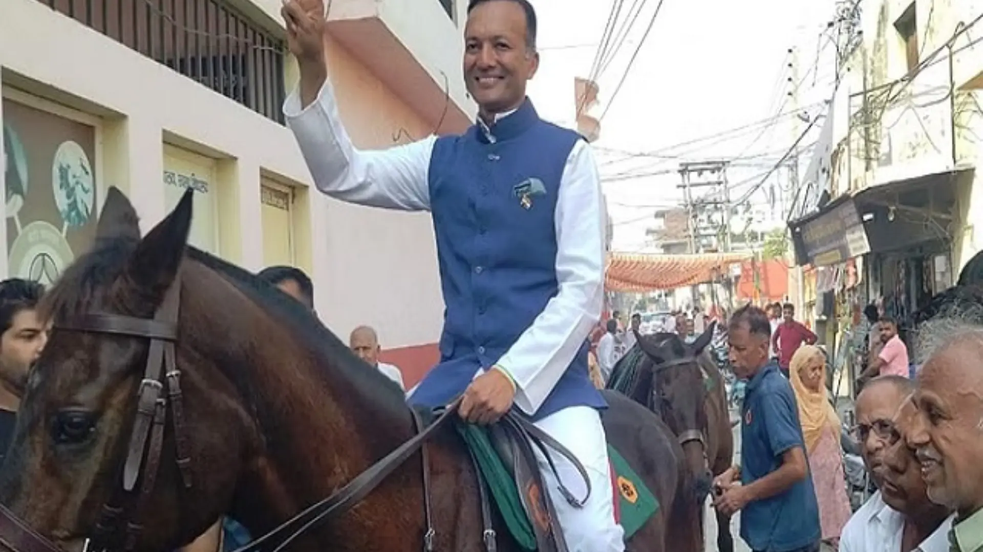 Haryana Elections: BJP MP Naveen Jindal Rides A Horse To Cast His Vote