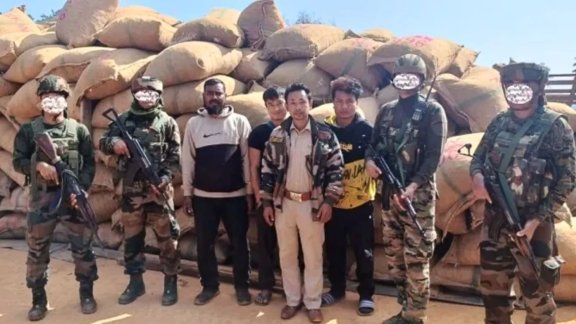 350 Sacks of Illegal Areca Nuts Worth Rs 2.4 Crore Captured By Assam Rifles In Manipur’s Churachandpur