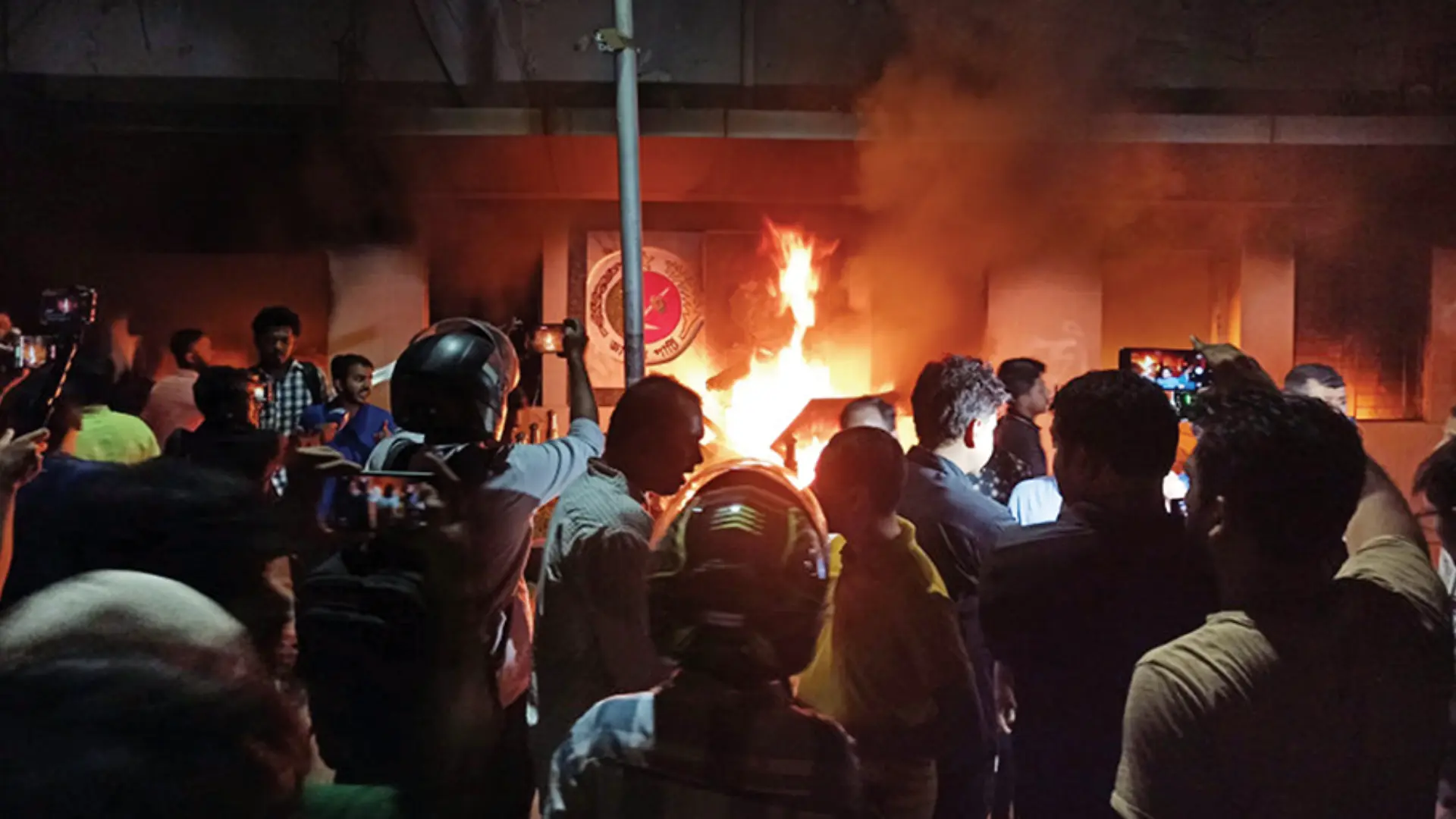 Bangladesh’s Former PM Sheikh Hasina’s Coliation Jatiya Party Office Set Ablaze