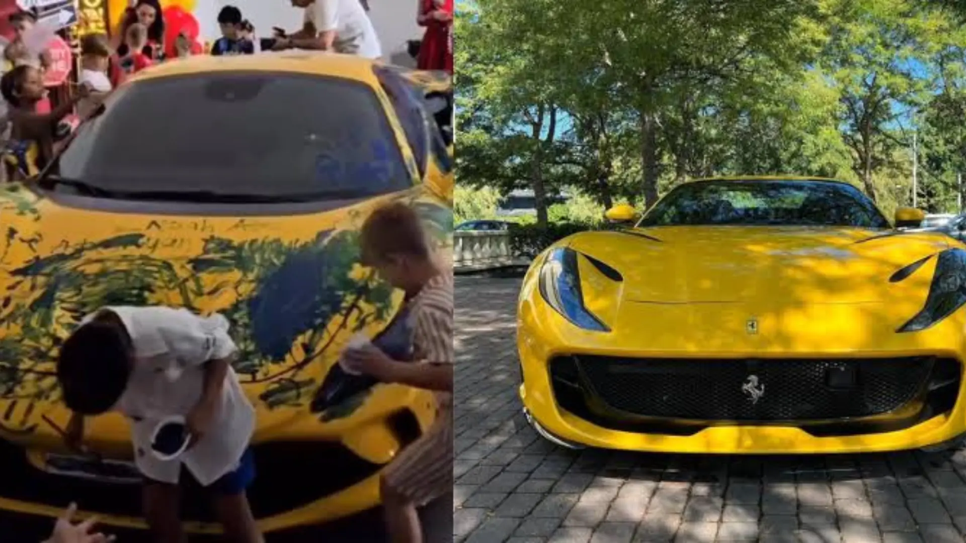 Watch: Kids Paint $500K Ferrari In Dubai, Here’s Why